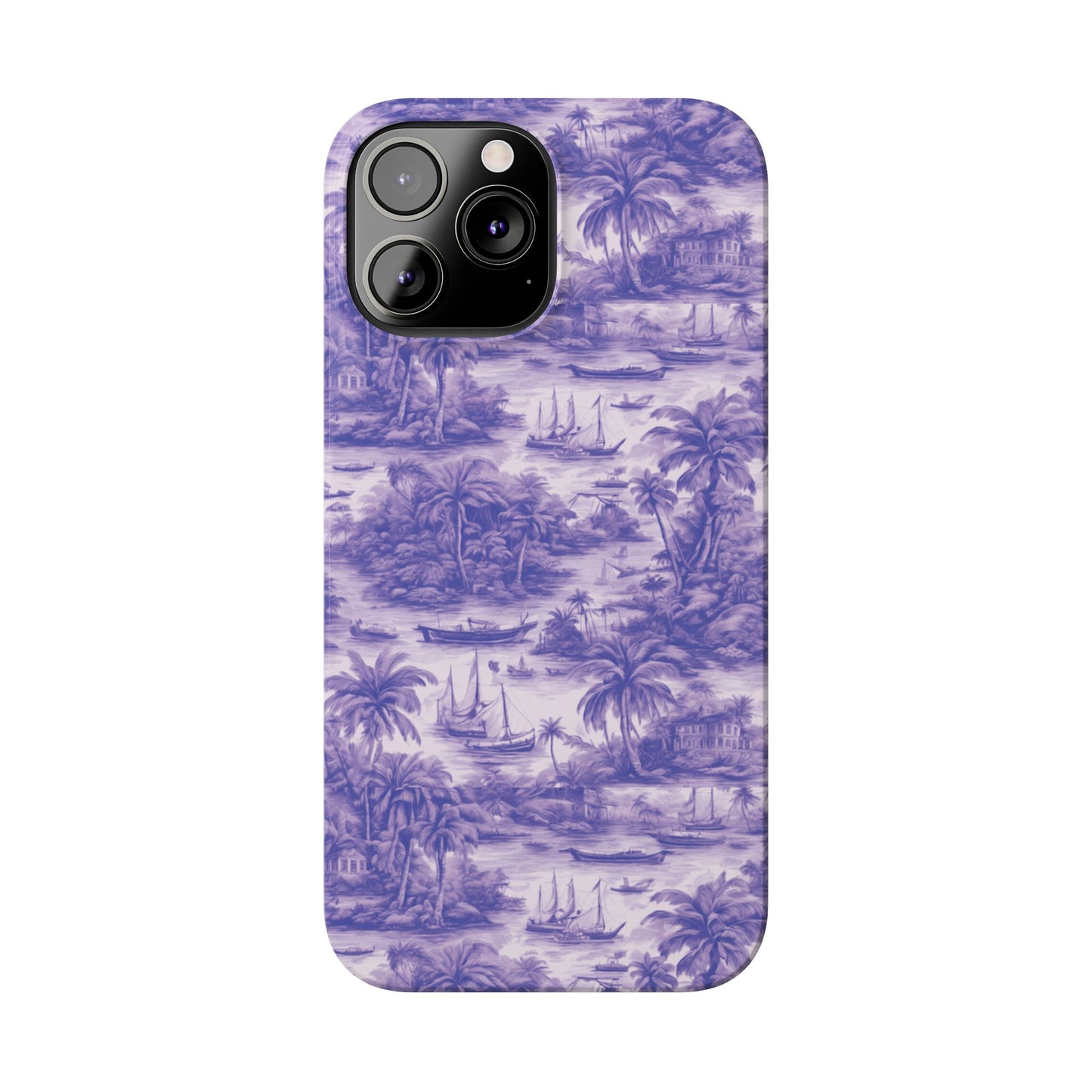 Slim Phone Cases - Tropical Toile #1, purple