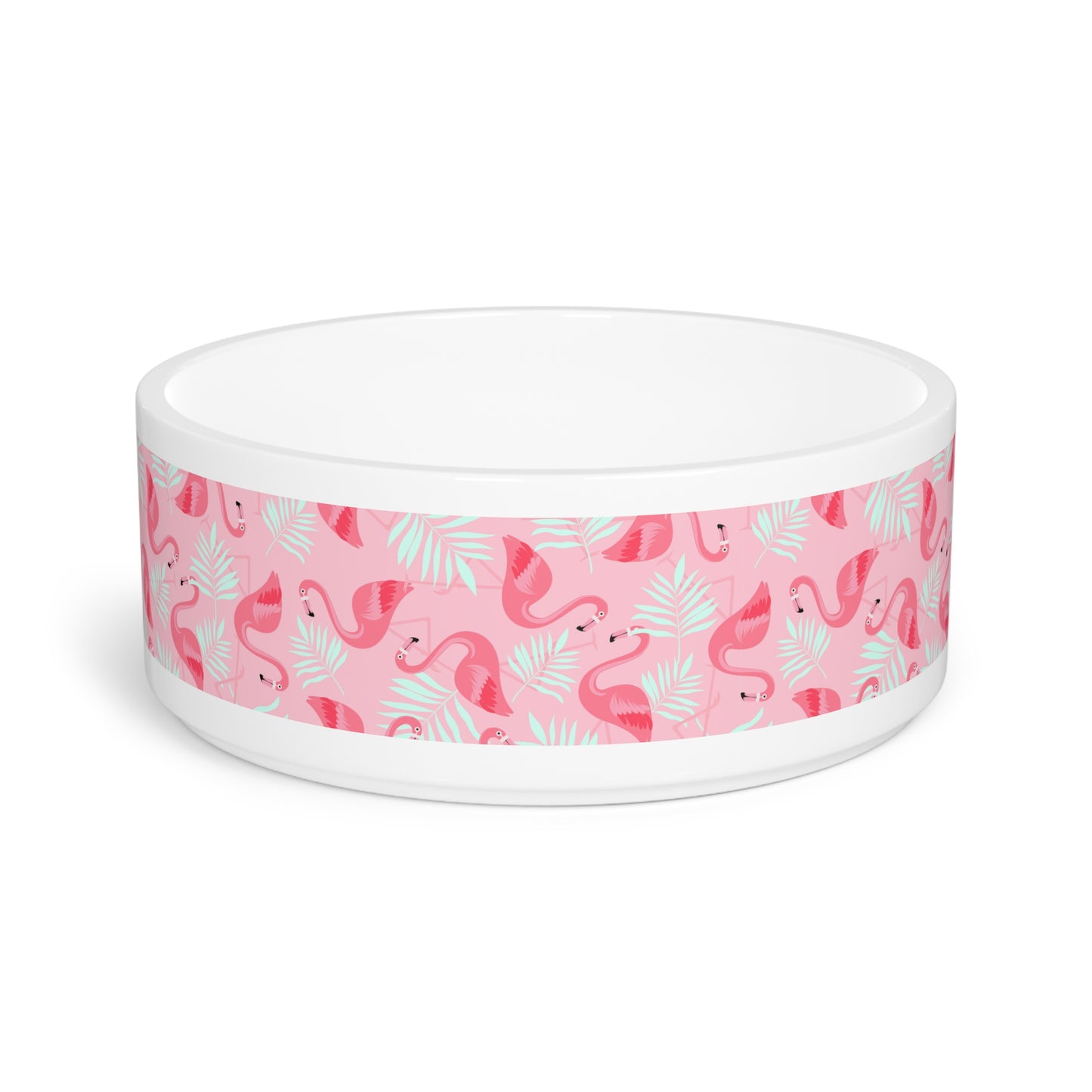 Pet Bowl, Flamingo and White Palms