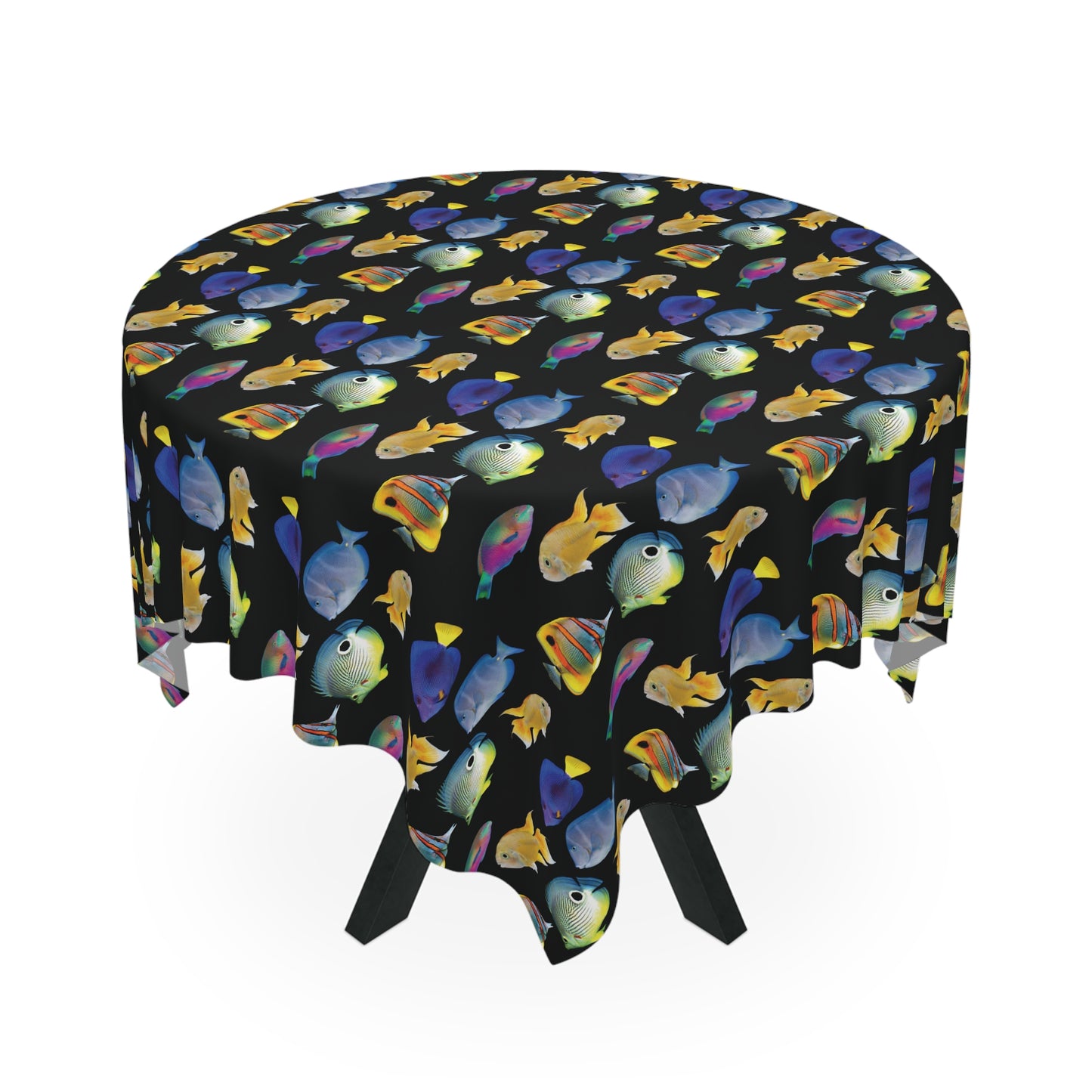 School of Fish/Black Tablecloth, 55" x 55"
