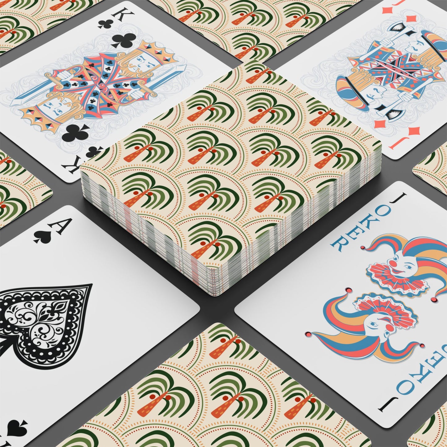 Poker Playing Cards - Stylized Mosaic Palms