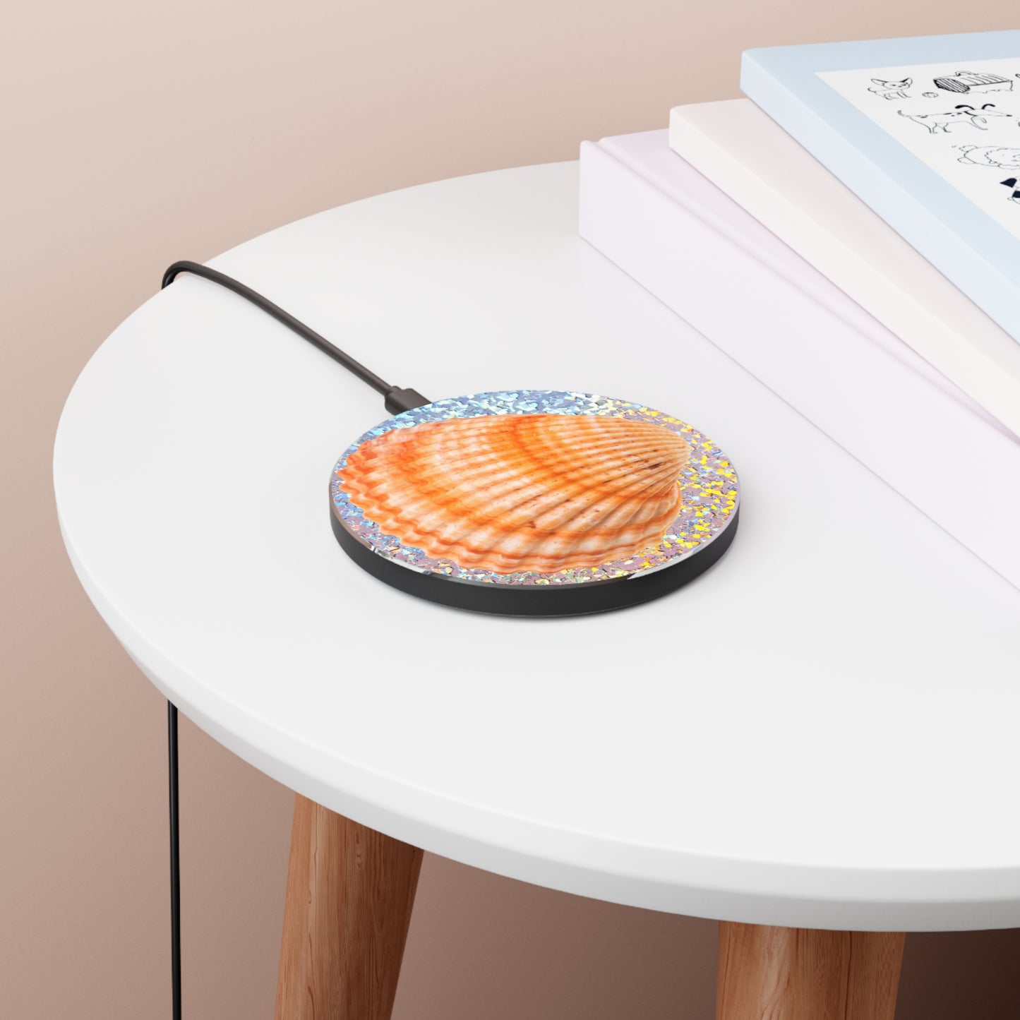 Wireless Charger - Disco Orange Scallop