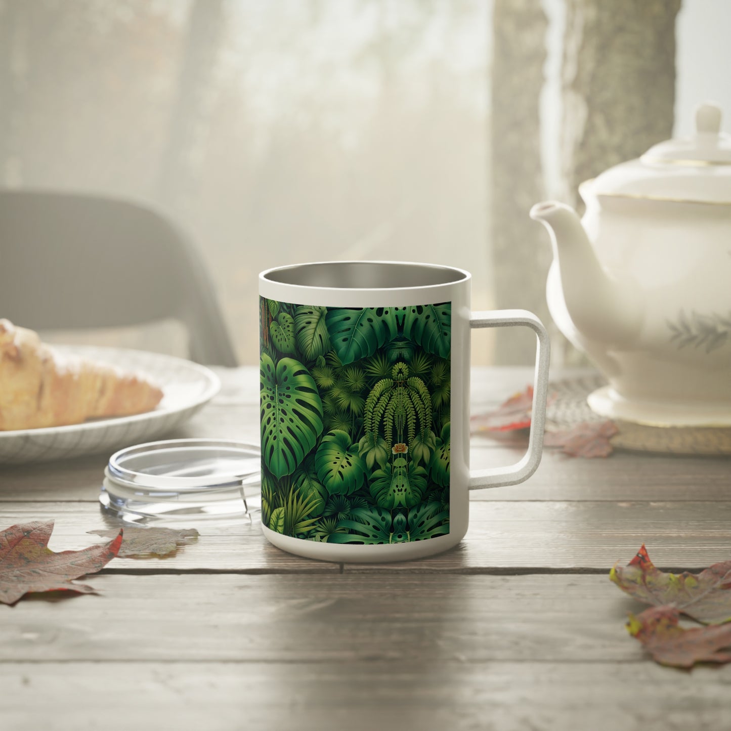 Tropical Insulated Coffee Mug, 10oz / Rainforest Greens