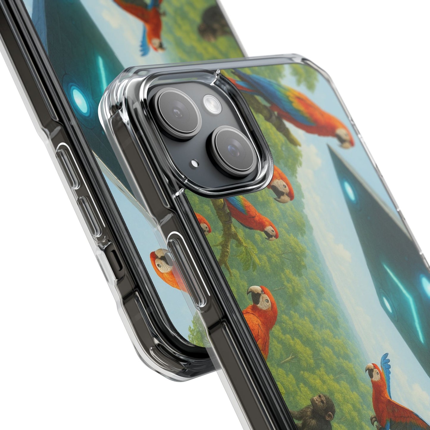 UFO and Macaws Magnetic Clear Phone Case, Many Models