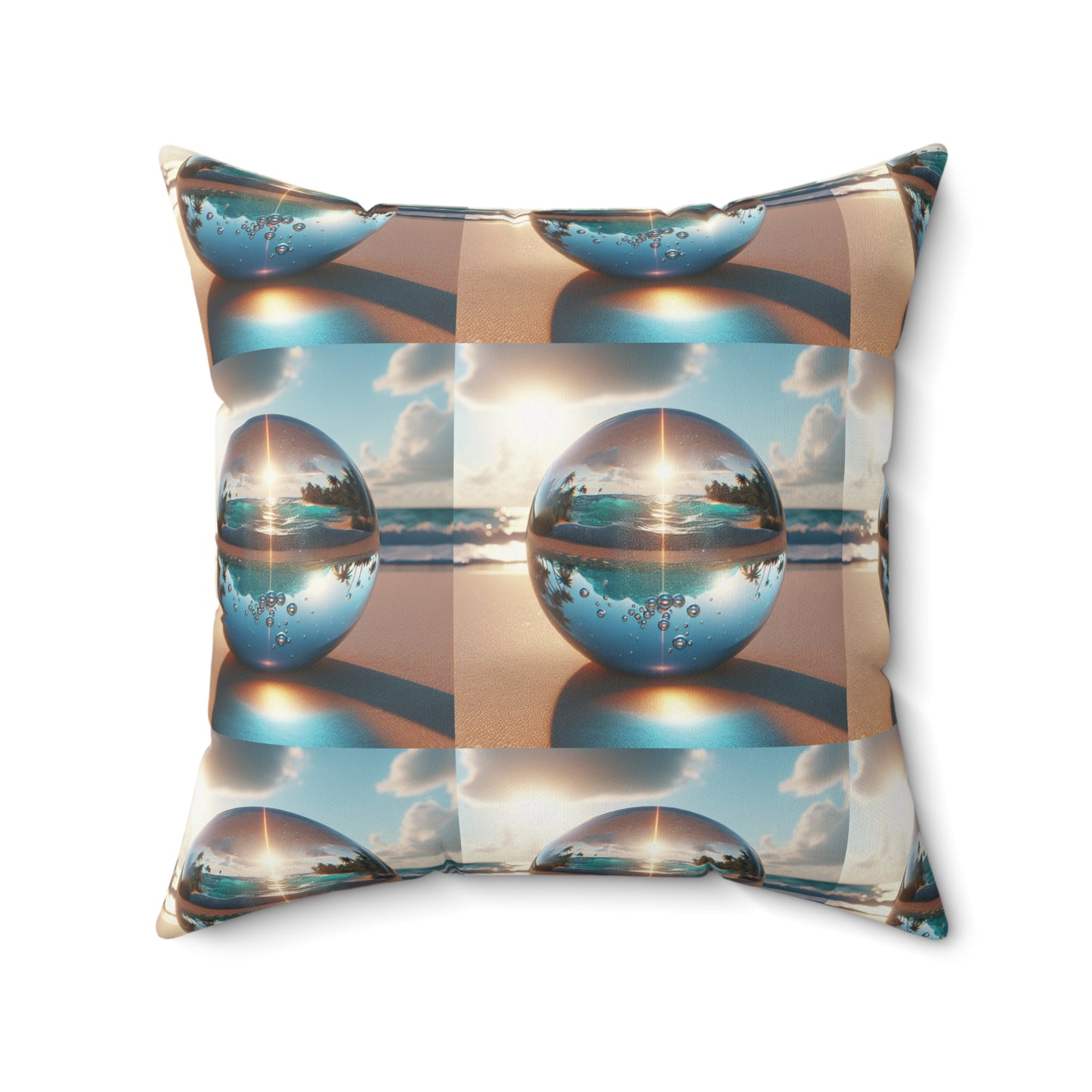 Decorative Pillow - Accent Cushion, 4 Sizes / Beach Illusion Ball
