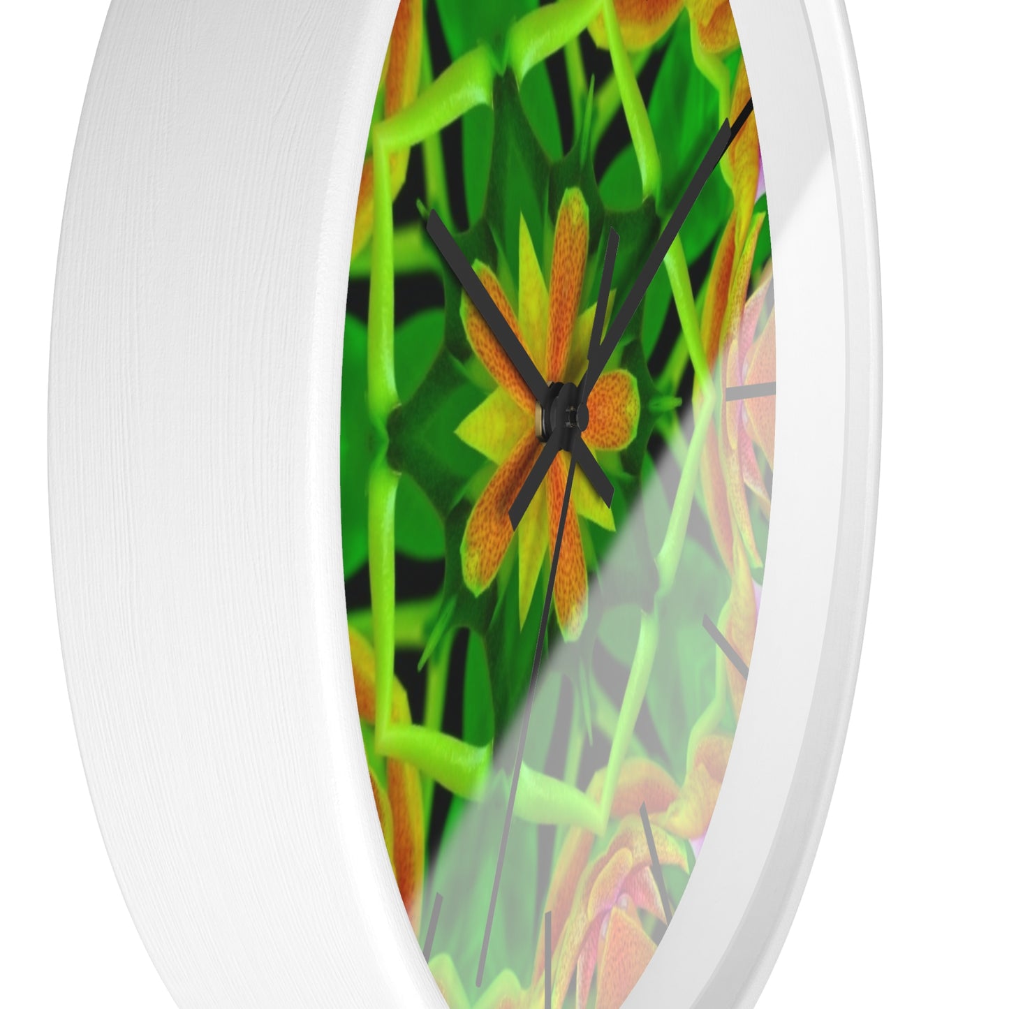 Wall Clock, Orchid Kaleidoscope #2, Hands/Base Variants