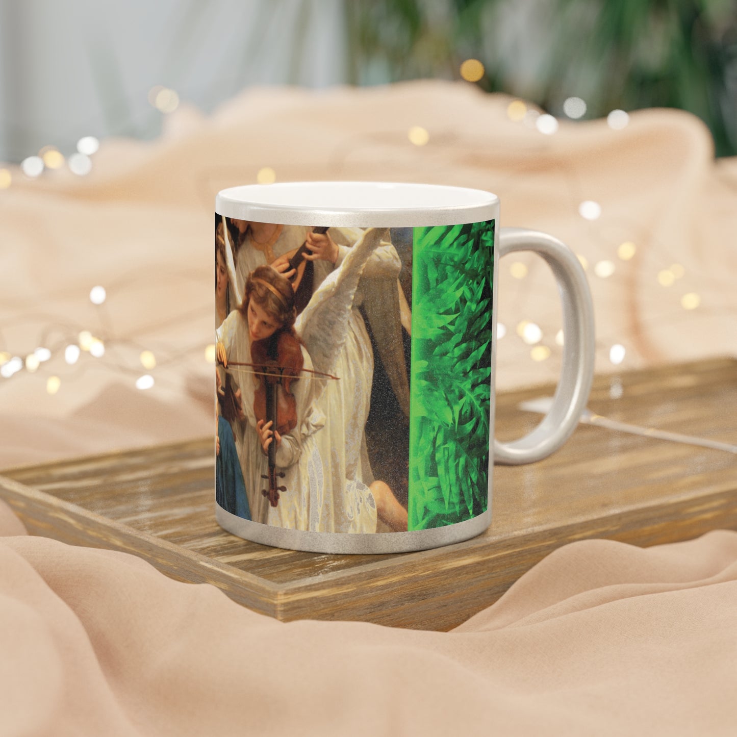 Religious Metallic Mug, Gold or Silver - MACRO "Tropical Glow Song of the Angels"