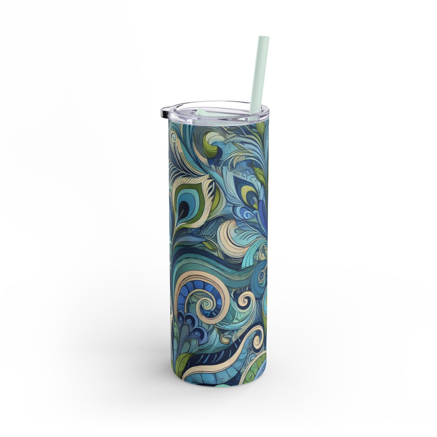 20oz Matte Tumbler, 7 Colors - Stylish Travel Cup - Feather Currents, Blue