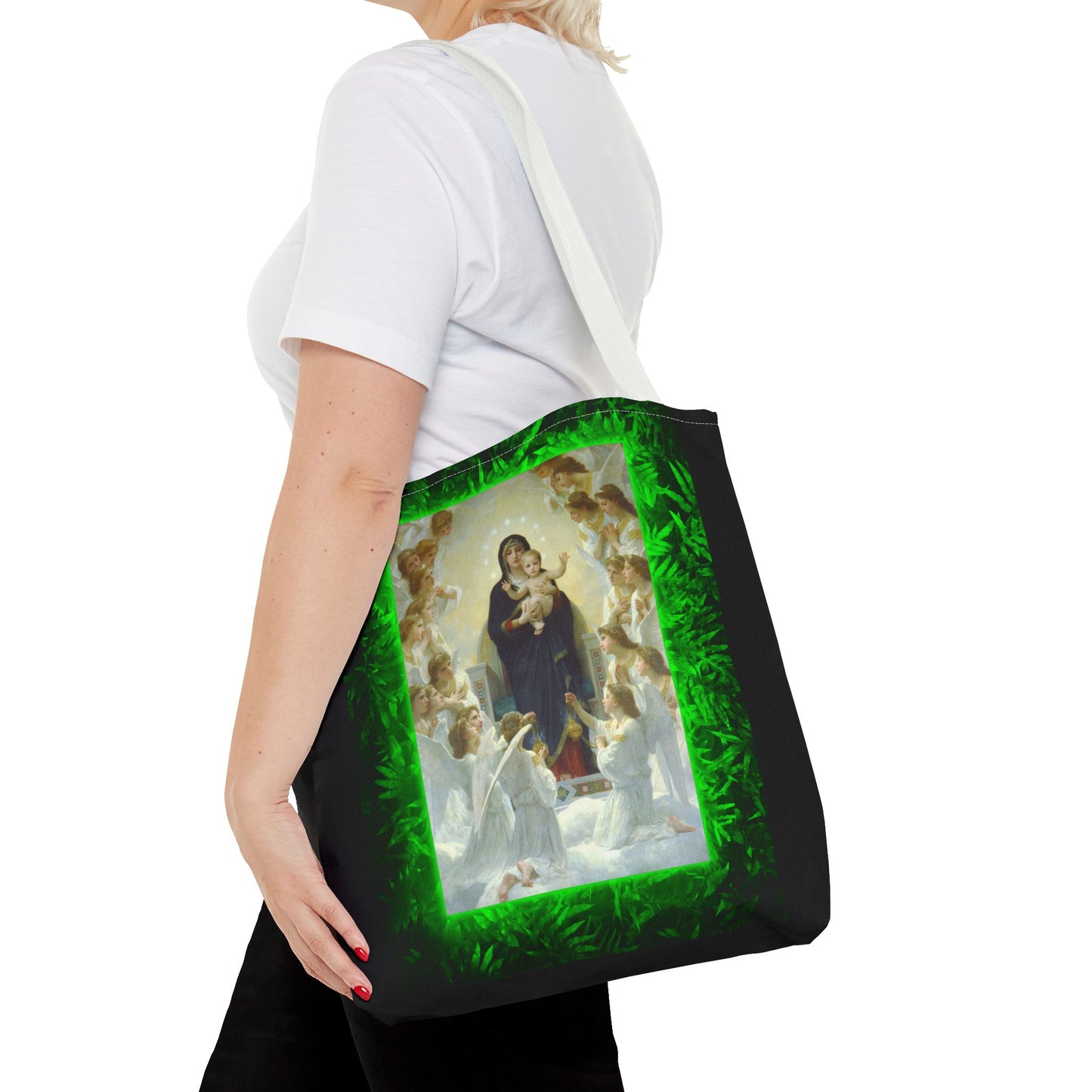 Religious Mary With the Angels Tropical Tote Bag - 3 Sizes