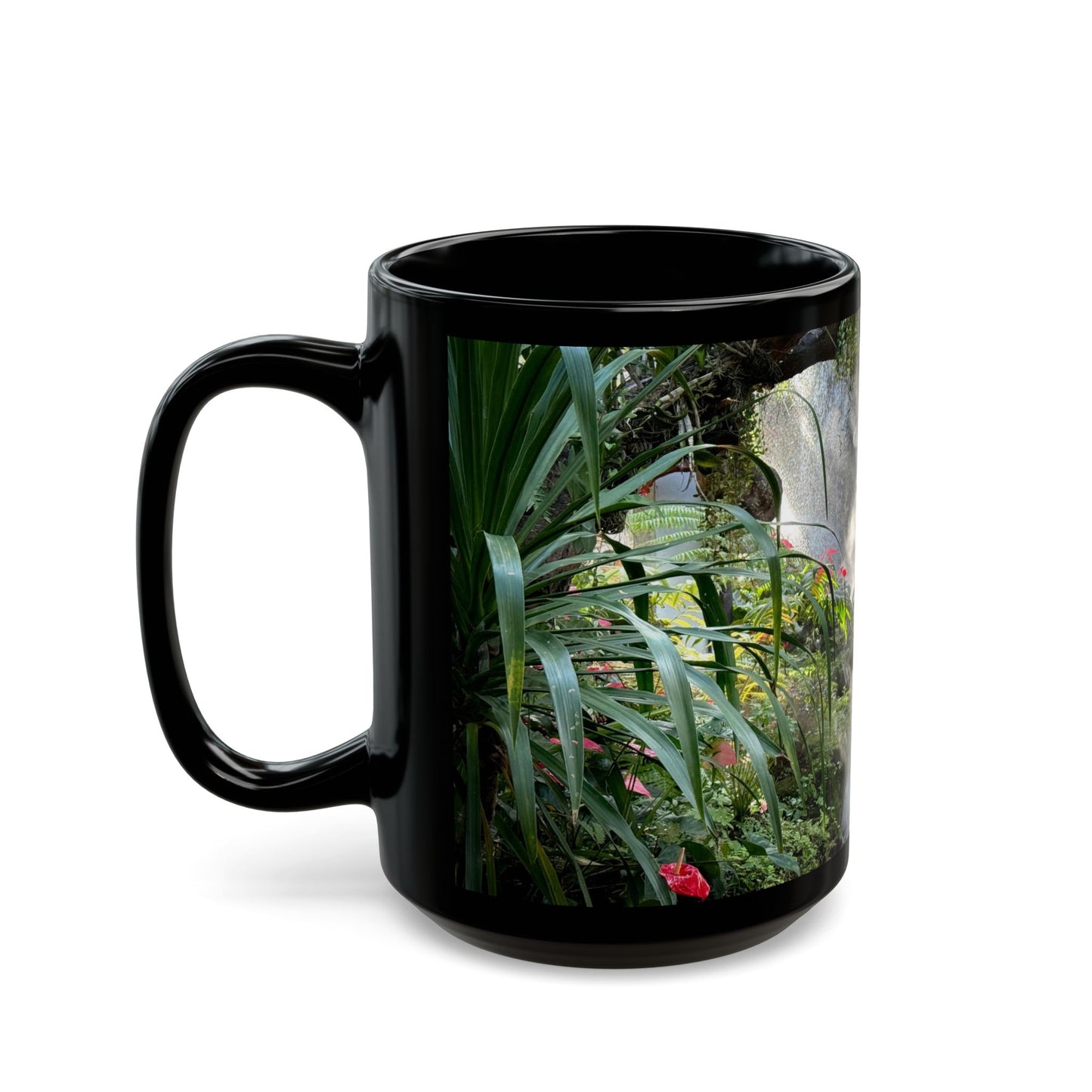 Misty Rainforest River Black Coffee Mug