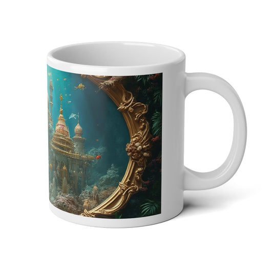 Jumbo Mug, 20oz, Mermaid Palace Aegean Sea | Tropical Coffee Cup