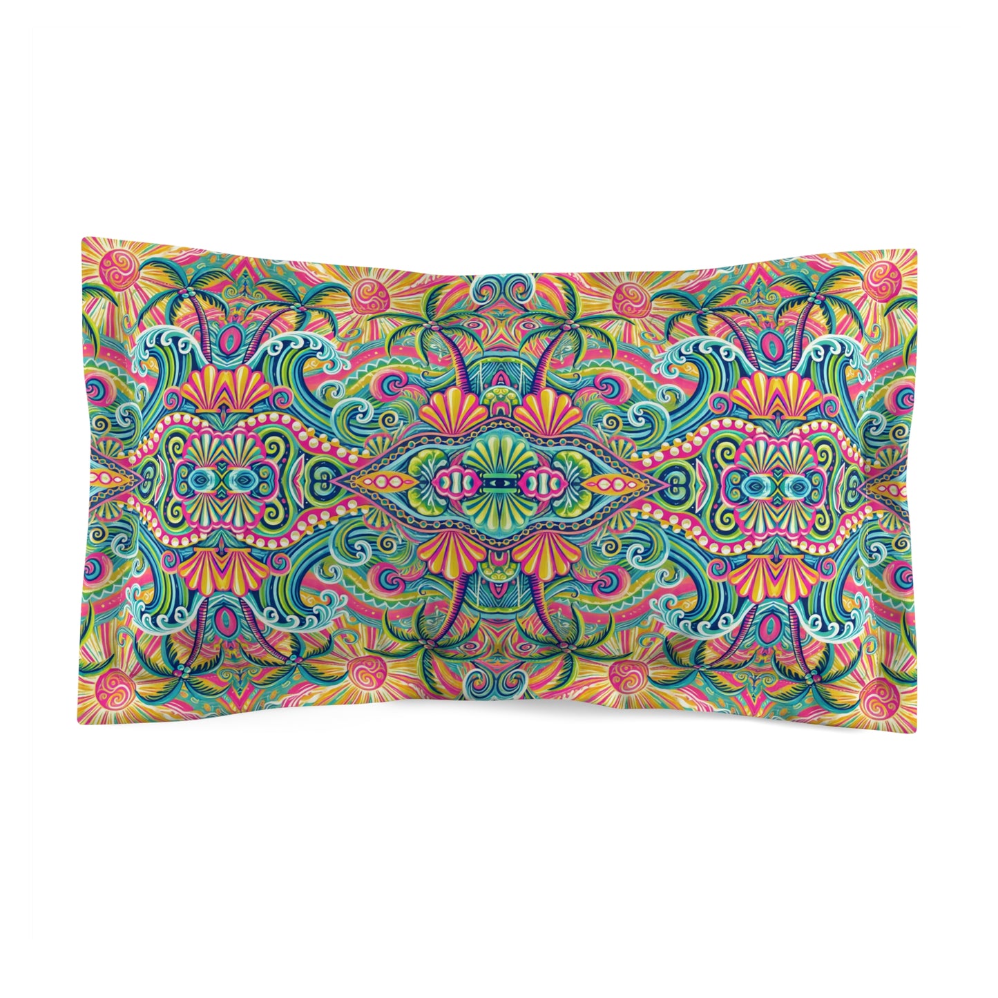 Microfiber Pillow Sham | Tropical Vibes for Relaxation / Kaleido Bay