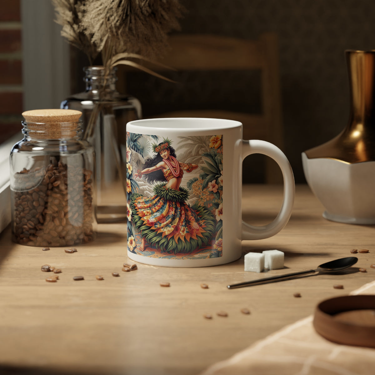 Jumbo Mug, 20oz, Hawaiian Dancer | Tropical Coffee Cup