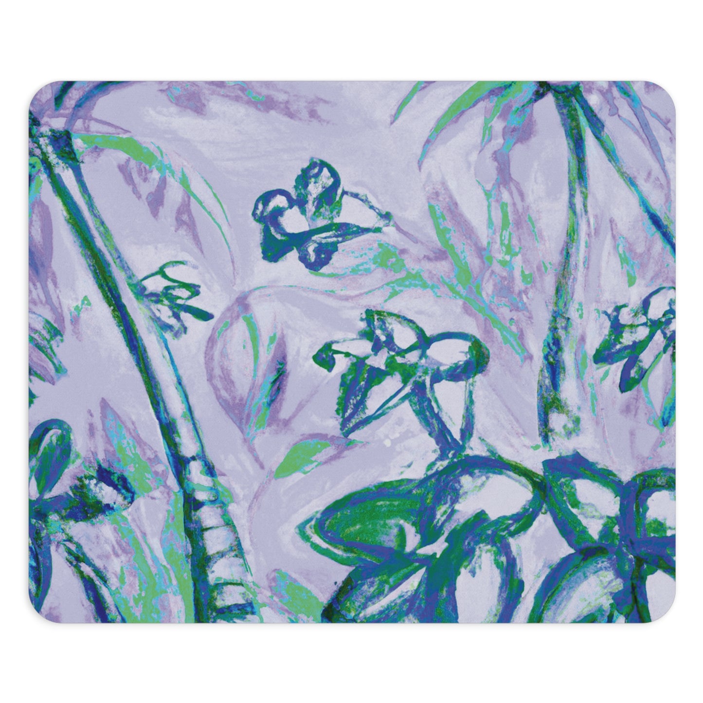 Rainforest Mouse Pad, 2 Shapes - Beach Vibes for Home Office & Gamer / Tropical Doodles, Purple
