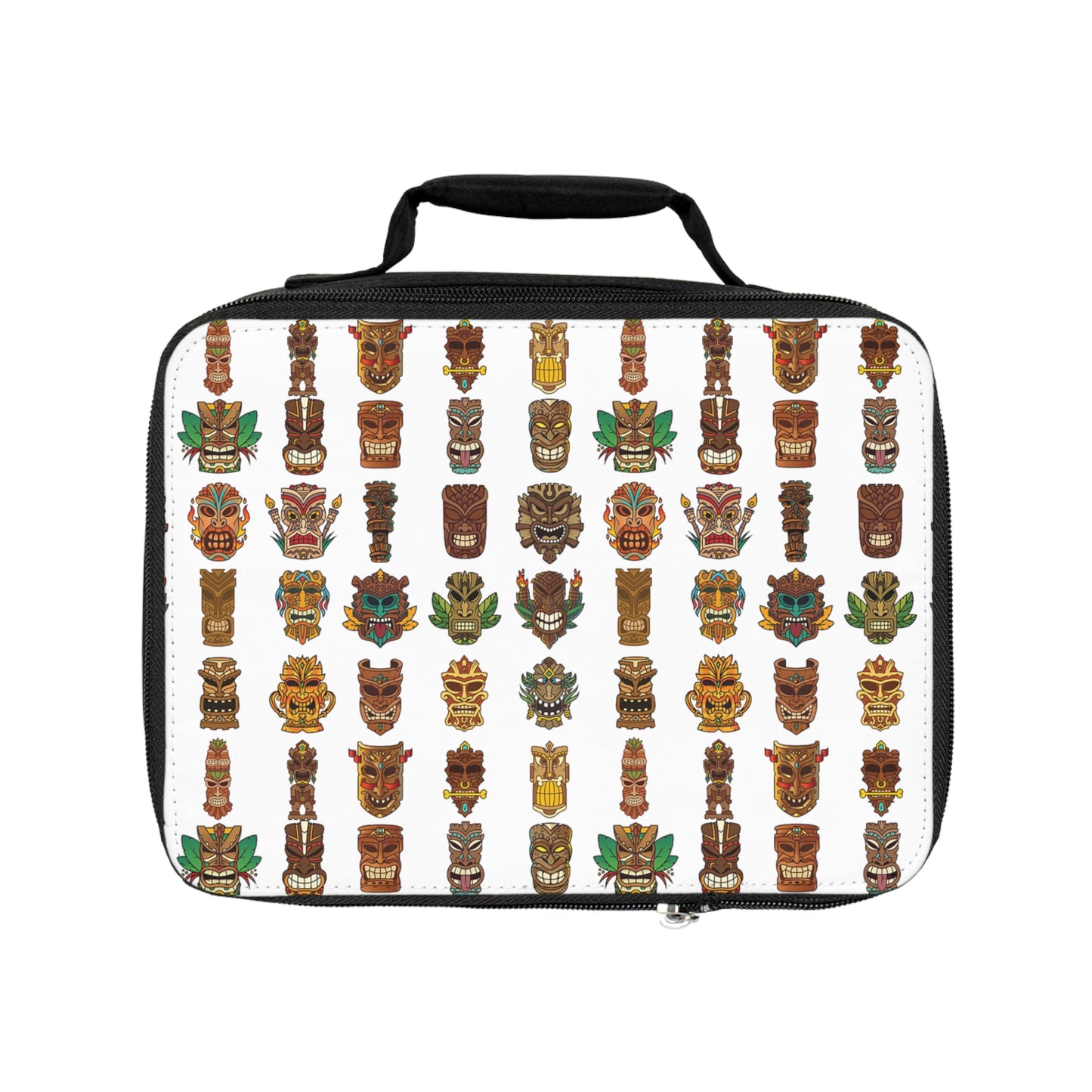 Tiny Tiki Dudes Lunch Bag - Eco-Friendly Insulated Tote, Adult and Child Lunchbox / Perfect for Picnics, Beach Outings
