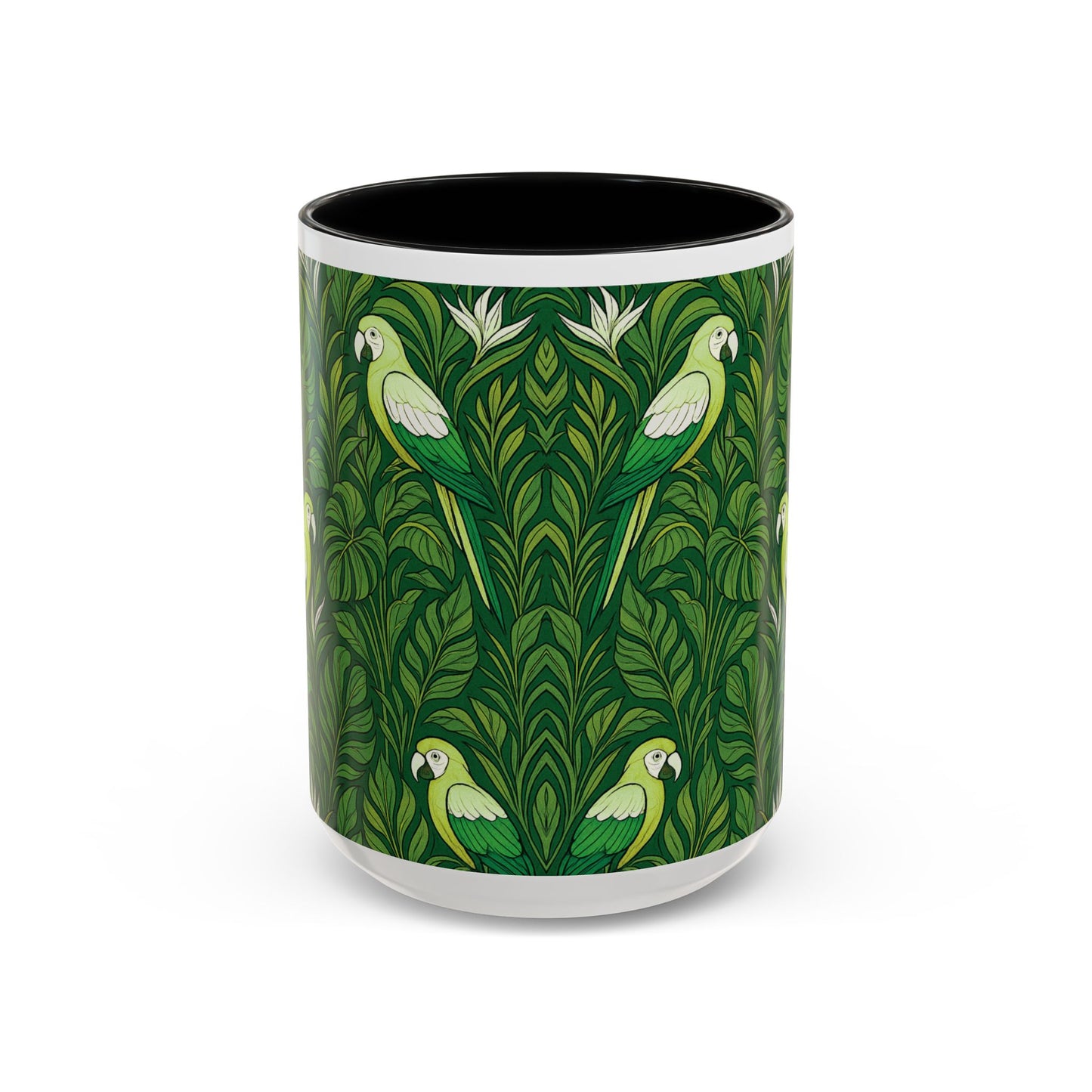 Accent Coffee Mug (11, 15oz), 8 Colors - Parrot Family, Lime