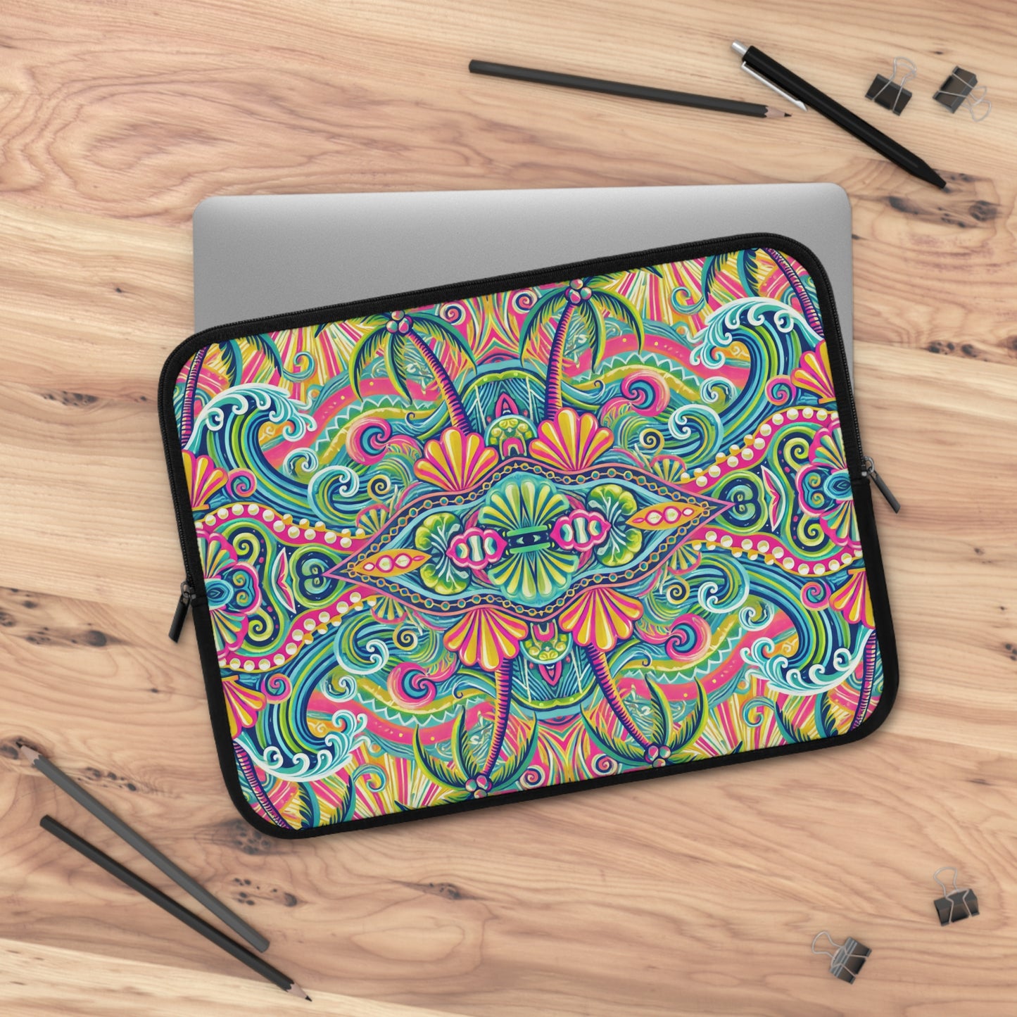 Tropical Laptop Sleeve, 5 Sizes - Perfect for Beach Lovers & Students / Kaleido Bay