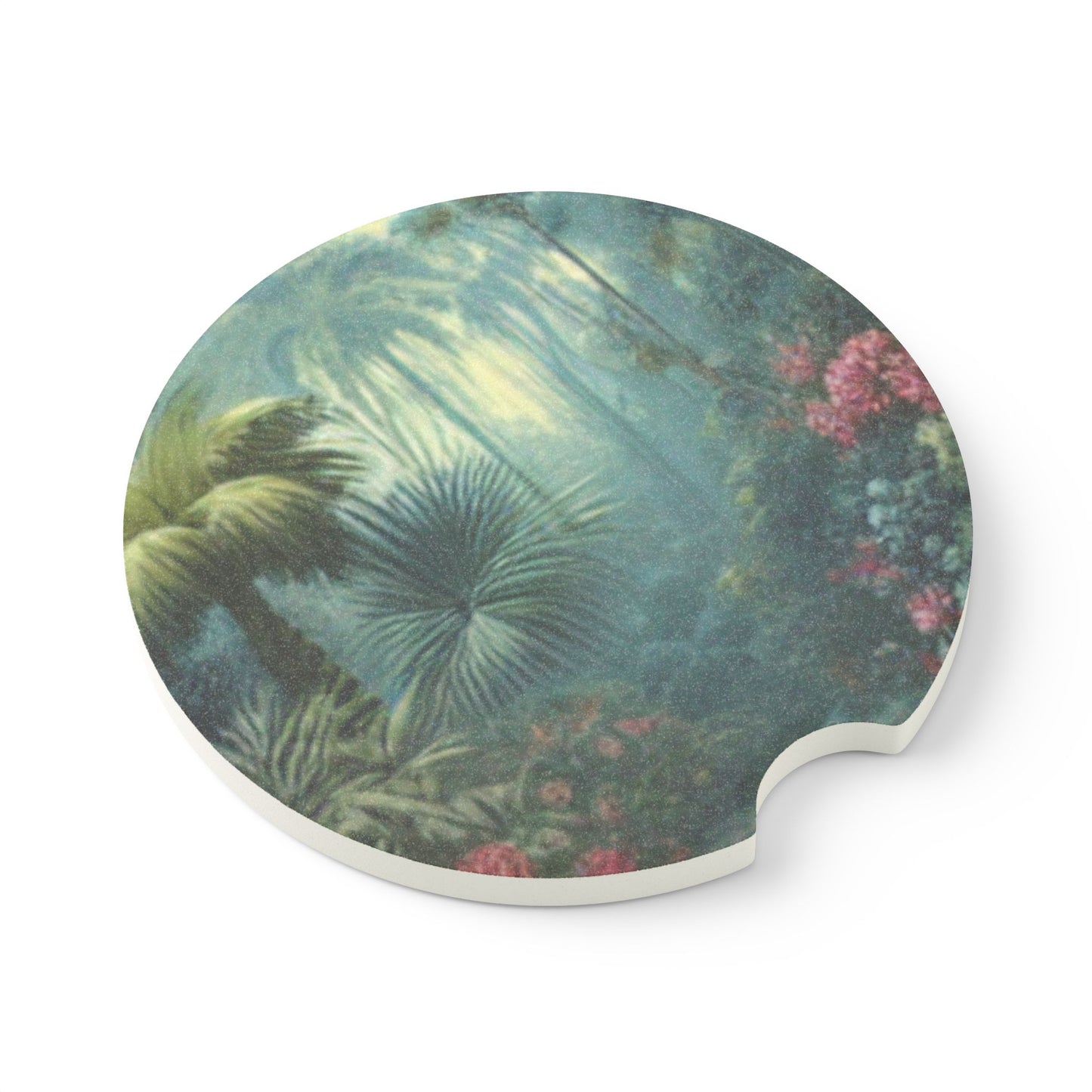 Soapstone Car Coaster - Misty Rainforest