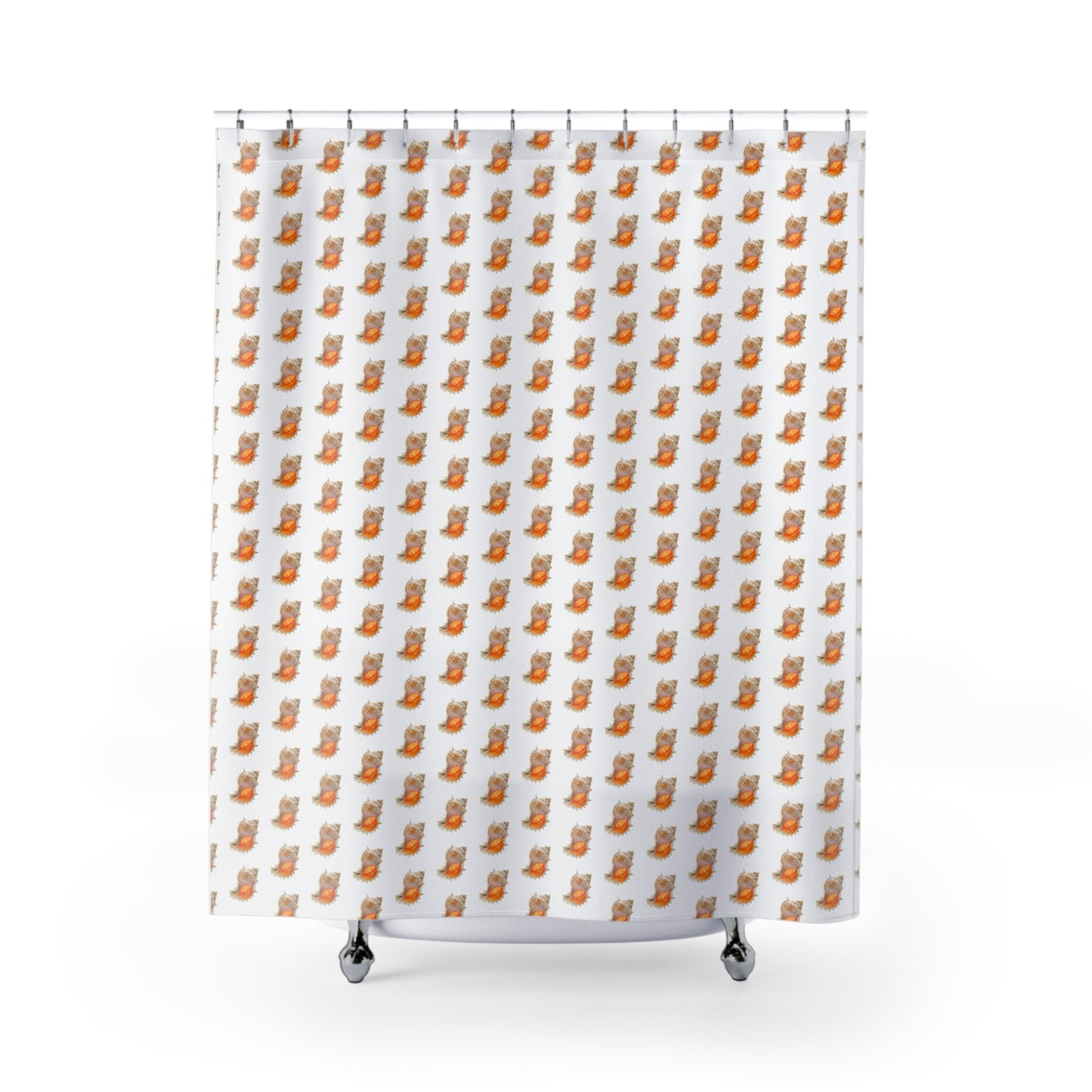Tropical Shower Curtain - Ocean Bathroom Decor / Conch Shell/White