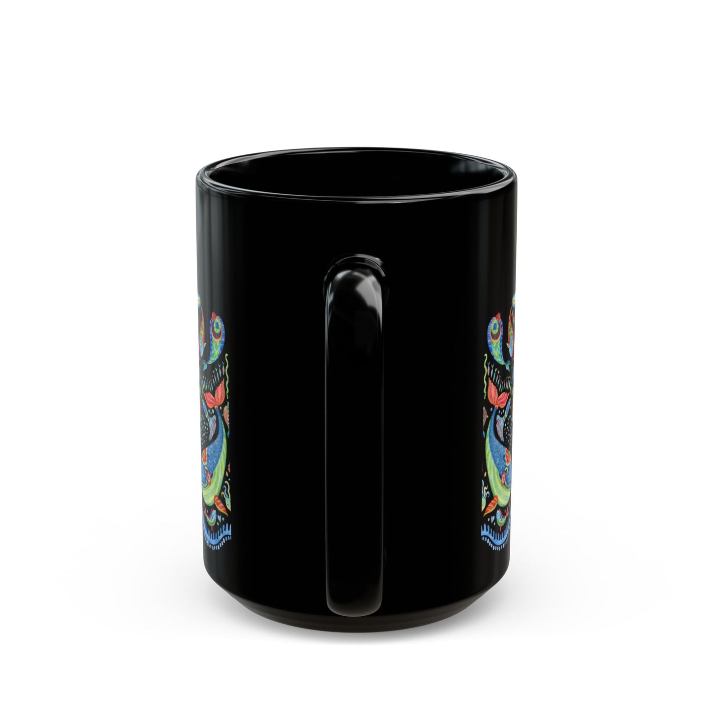 Mermaid Kingdom/Midnight, Black Coffee Mug