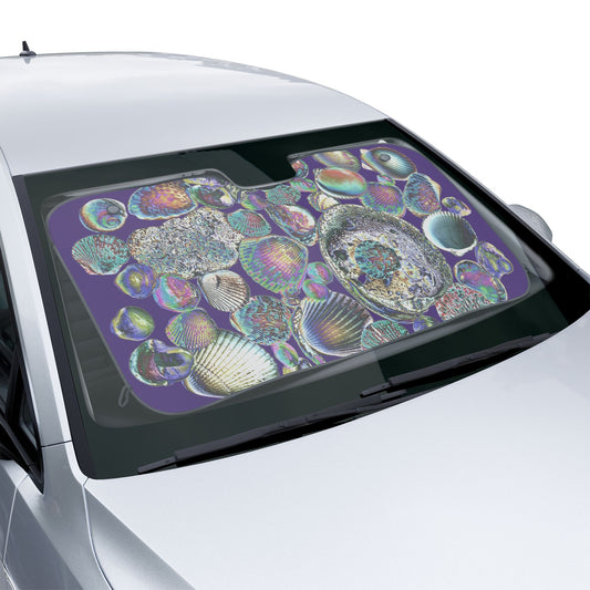 Coastal Car Sun Shades / Heatwave Seashell Collection, Purple