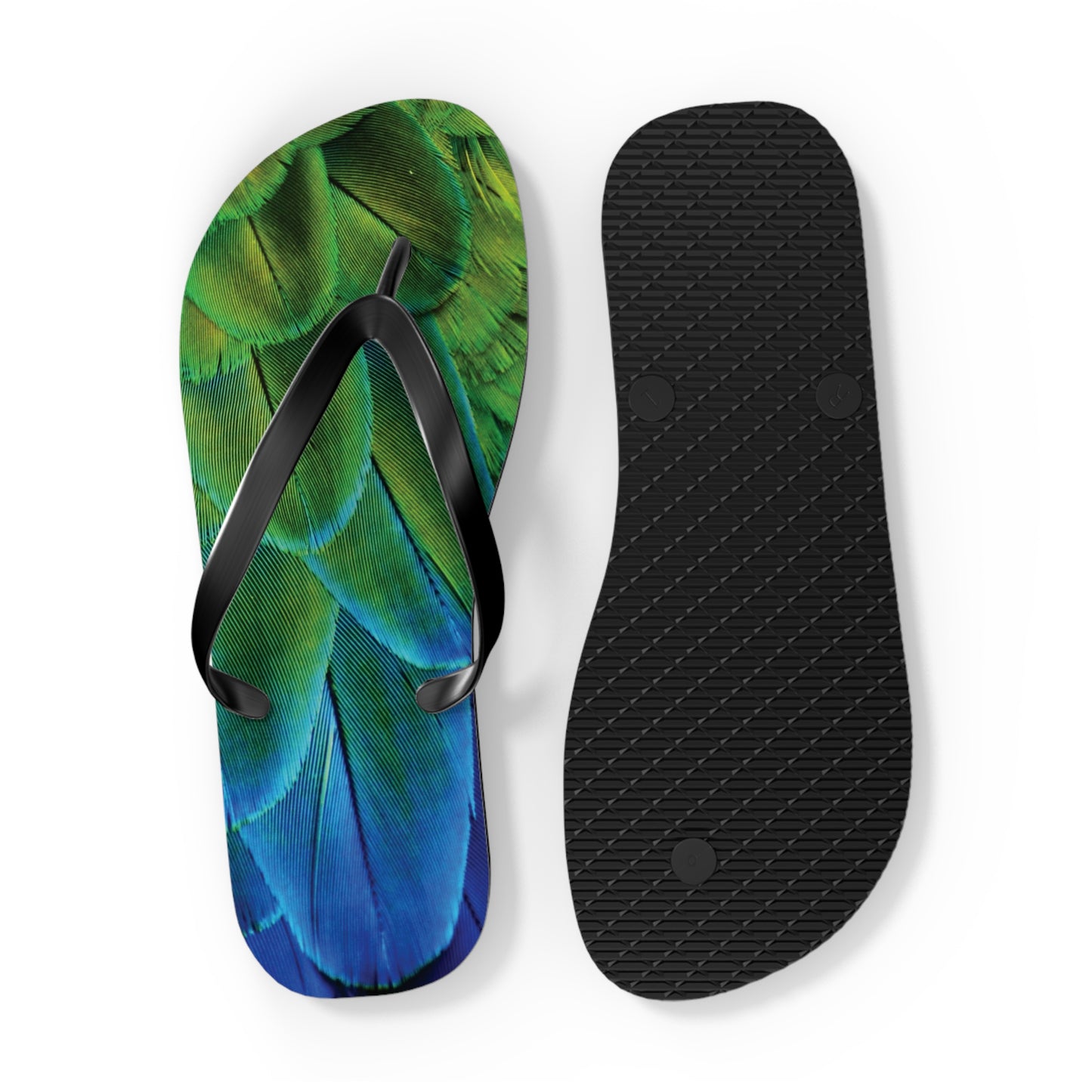 Flip Flops - Shimmering Peacock Plumes