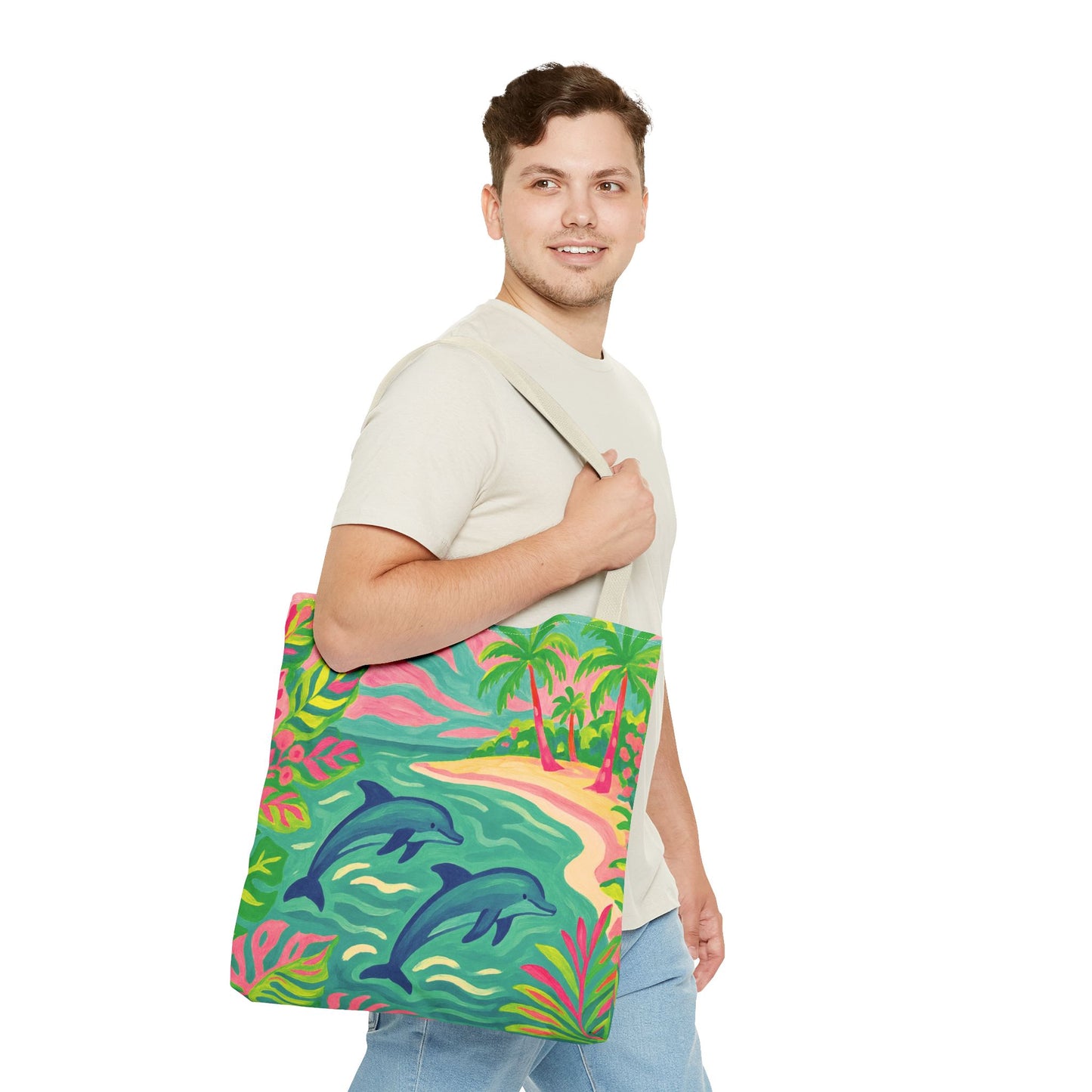 Jumping Dolphins Tote Bag - 3 Sizes