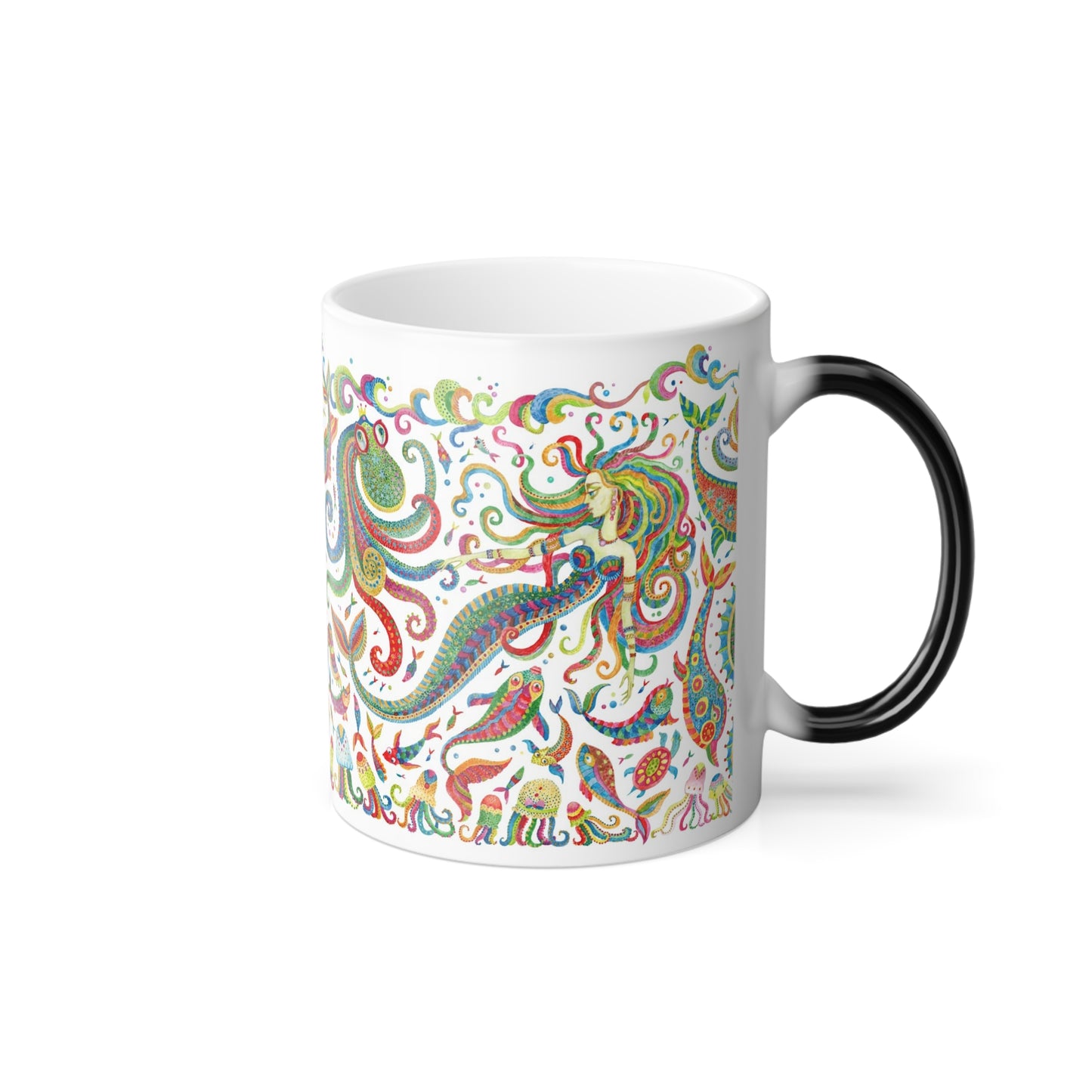 Color Morphing Mug, 11oz, Colorful Mermaid Kingdom