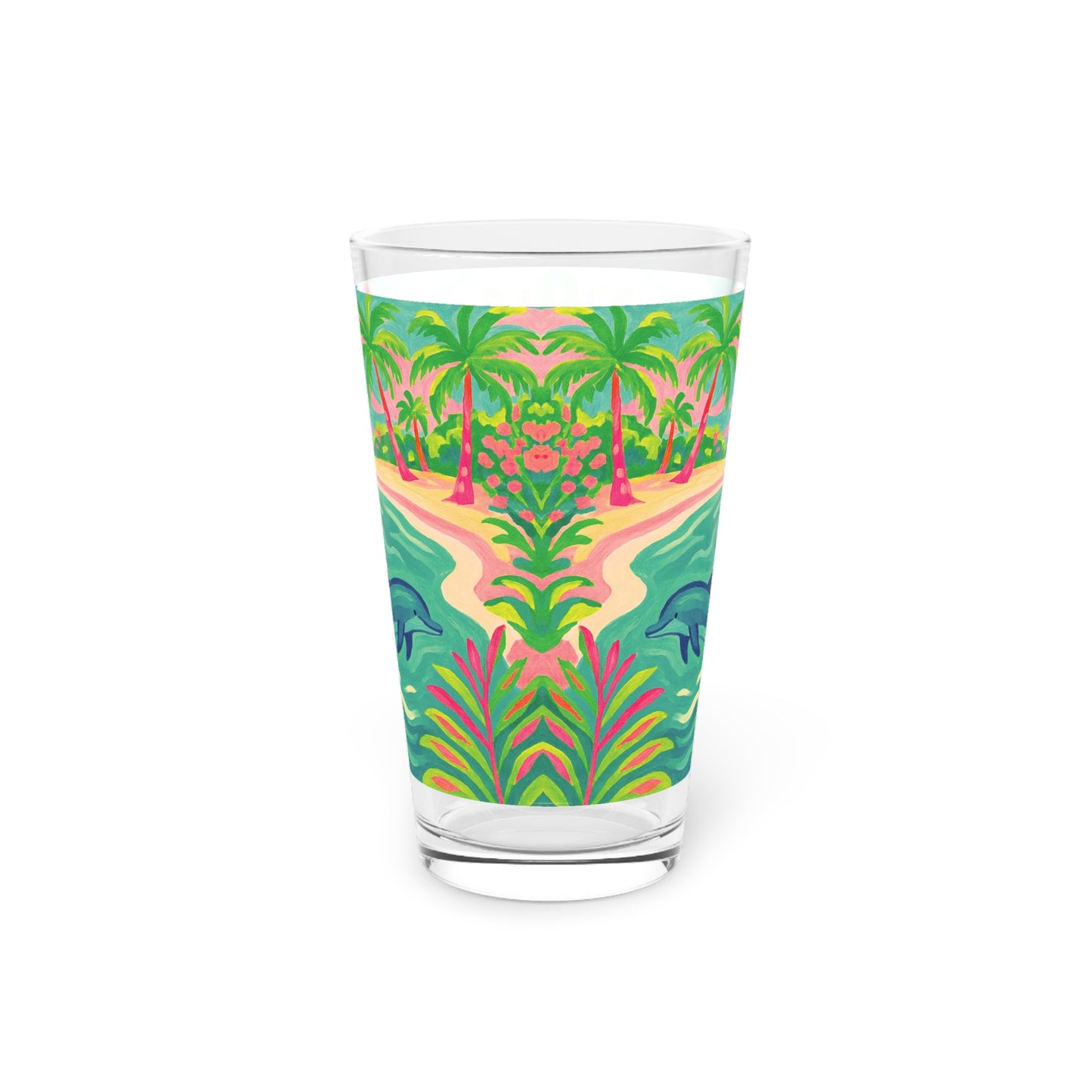 Pint Glass, 16oz - Jumping Dolphins