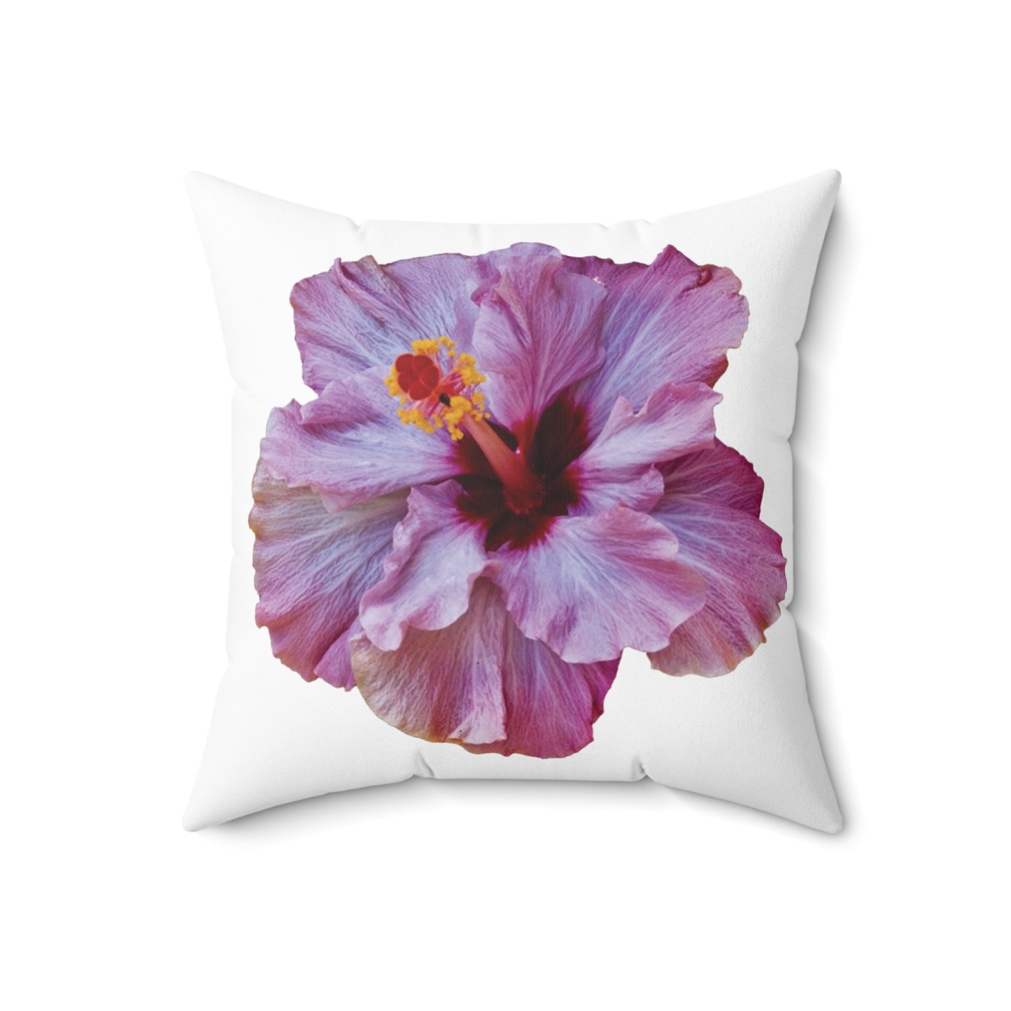 Decorative Pillow - Accent Cushion, 4 Sizes / Photo Purple Hibiscus, White