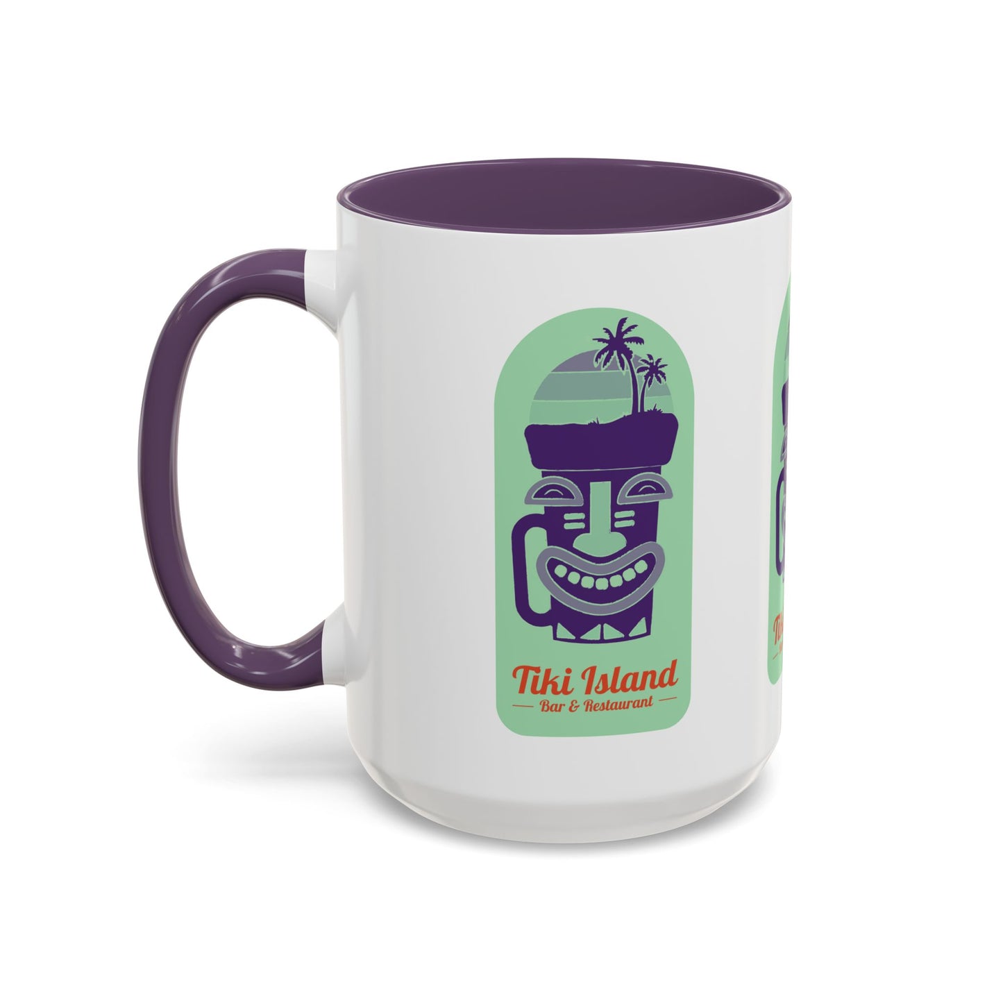 Tiki Island Accent Coffee Mug - Fun Tropical Drinkware for Beach Vibes, green