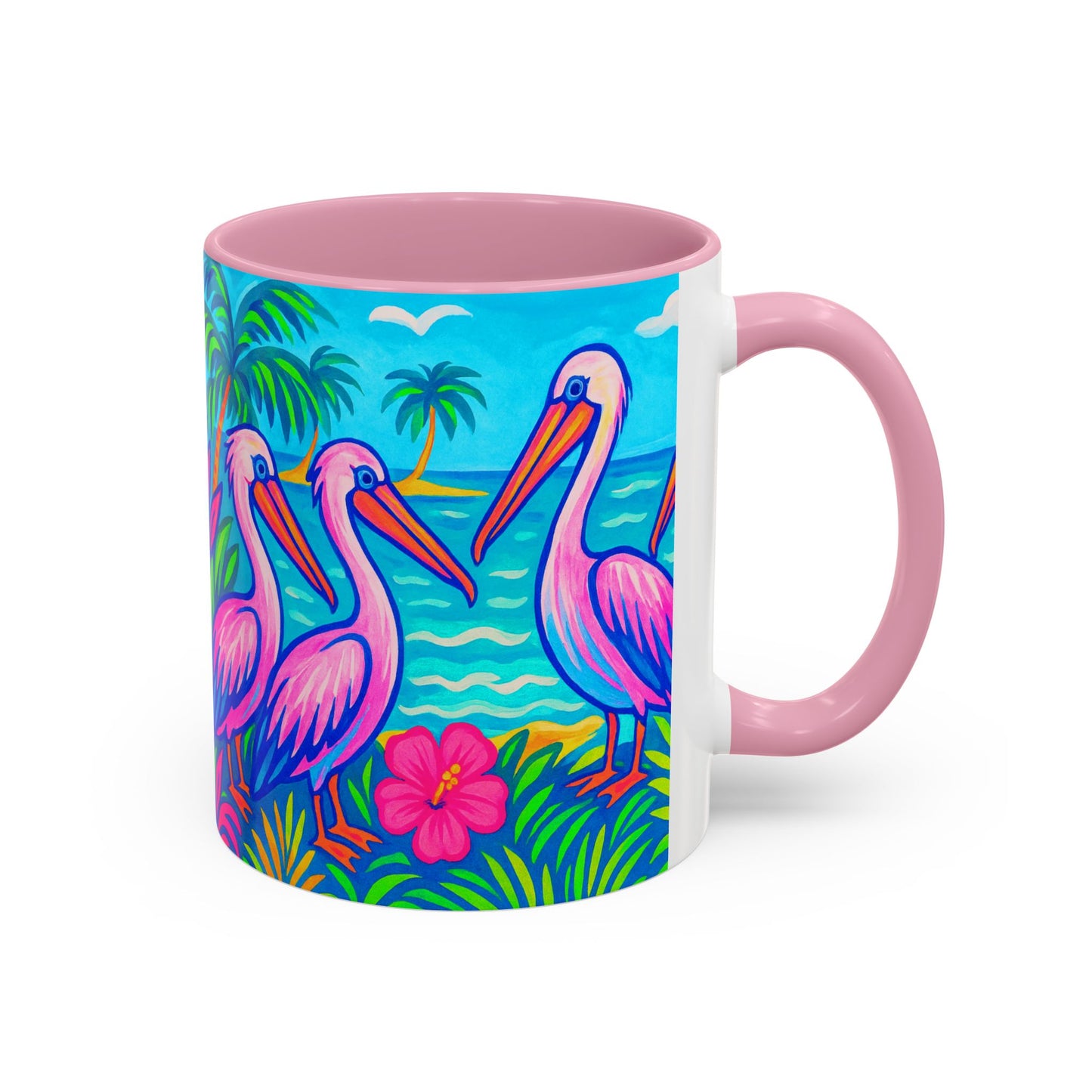 Accent Color Coffee Mug, Many Colors - 11oz & 15oz / Pelican Party