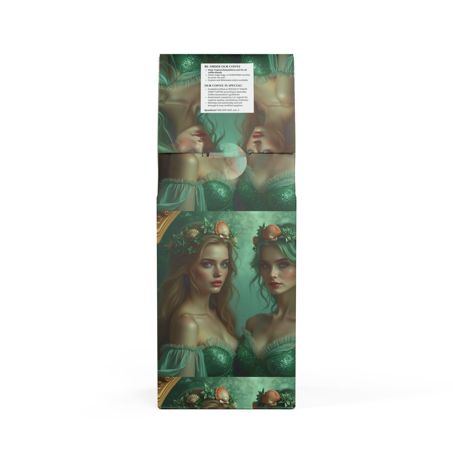 Midnight Surf Blend™ (Medium-Dark Roast) Specialty Grade Craft Coffee / Framed Mermaid Sisters