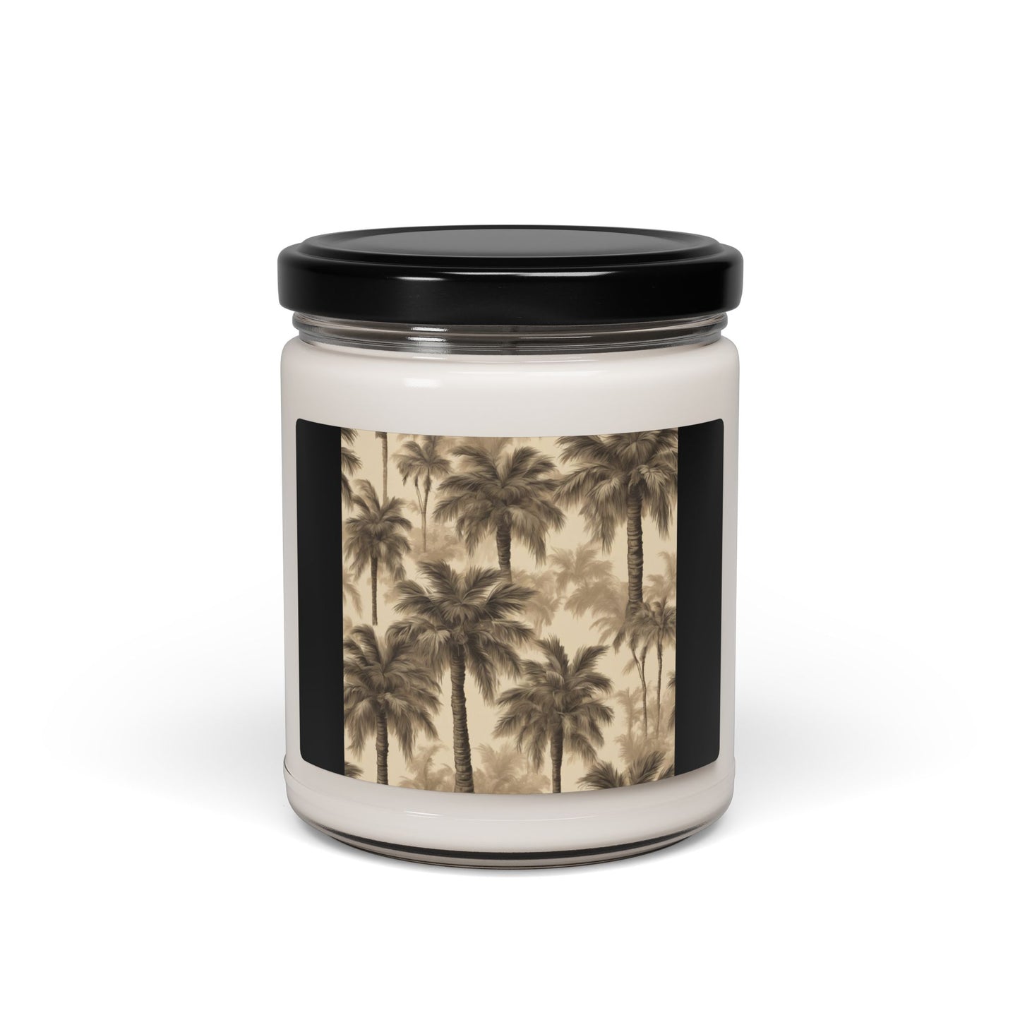 Scented Soy Candle, 9oz, Lisa's Fluffy Palms, black