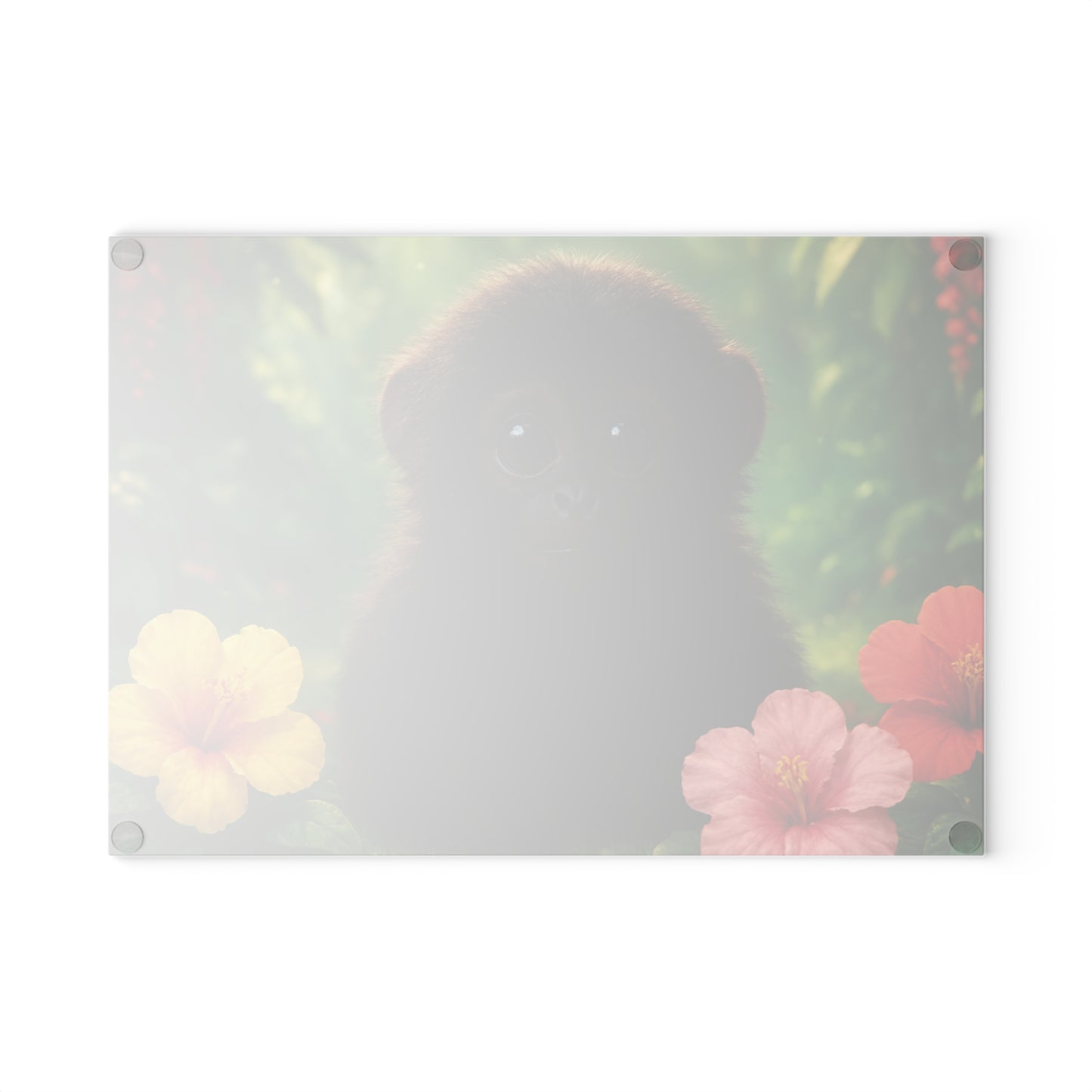 Glass Cutting Board, 2 sizes - Baby Howler Monkey