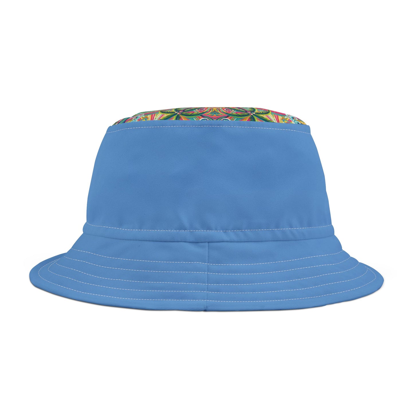Tropical Polyester Bucket Hat, 2 Sizes - Kaleido Bay/Lt. Blue
