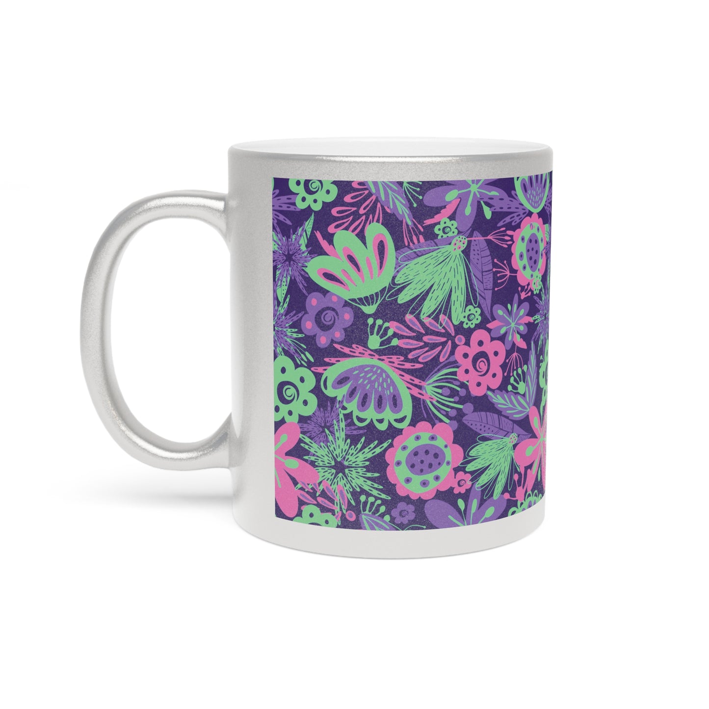 Tropical Metallic Mug, Gold or Silver: Flora Tropical