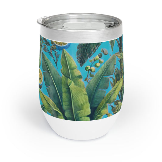 Chill Wine Tumbler / More Tropical Fruit, Aqua Blue