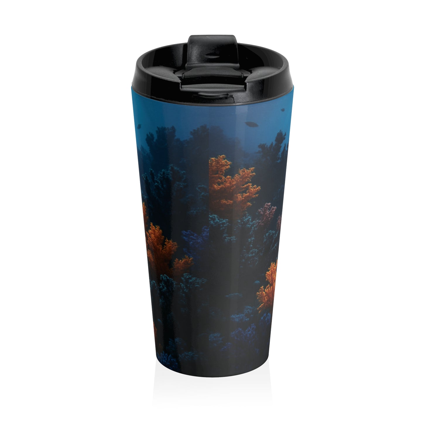 Copy of 15 oz. Stainless Steel Travel Mug / Parrot Tiki on Beach