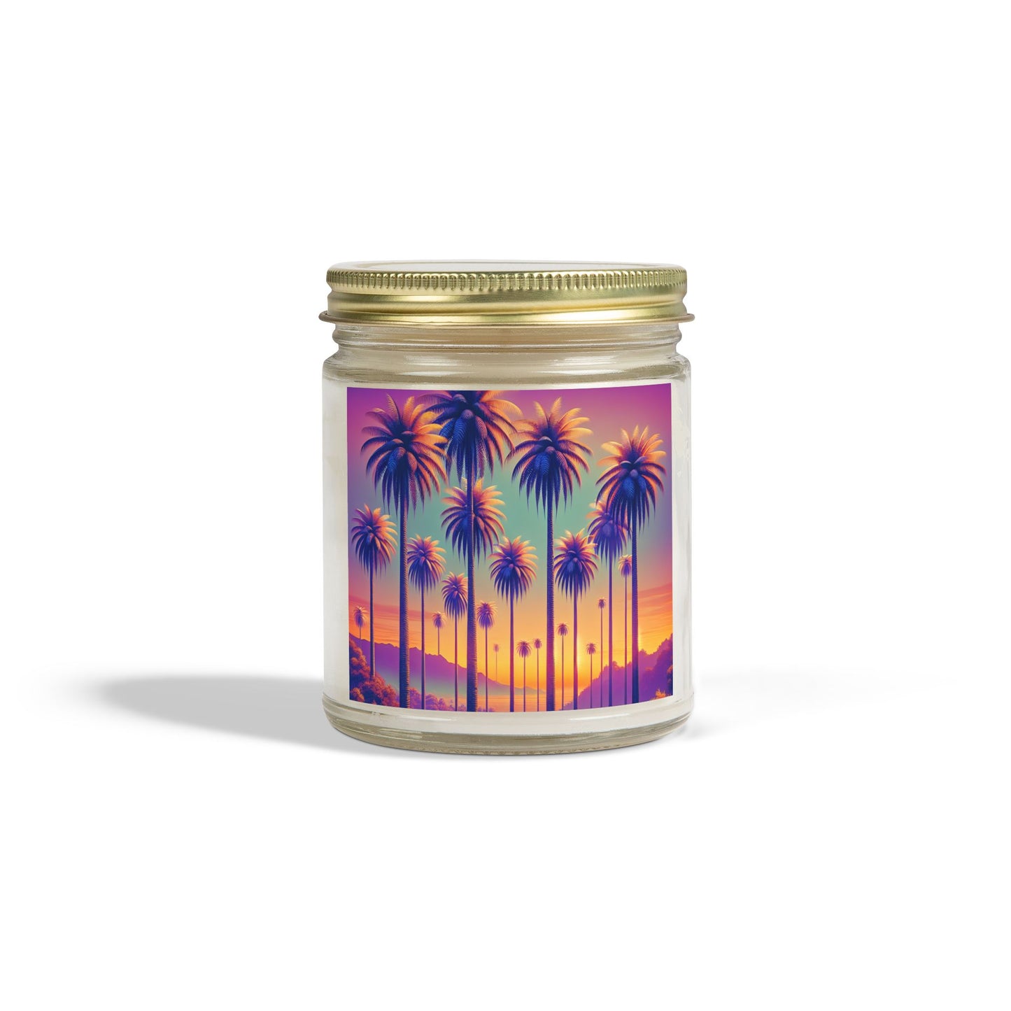 Scented Candles, Coconut Apricot Wax (4oz, 9oz) - Sunset Palms