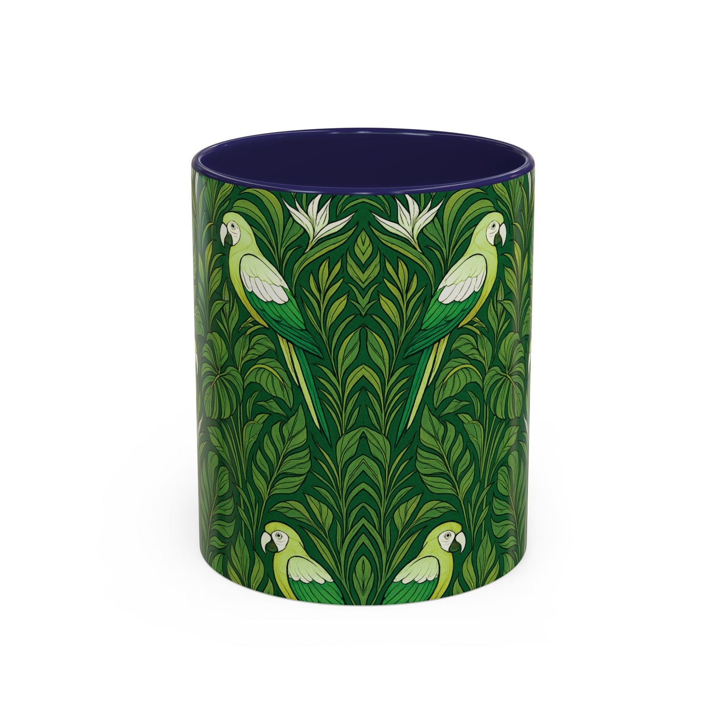 Accent Coffee Mug (11, 15oz), 8 Colors - Parrot Family, Lime