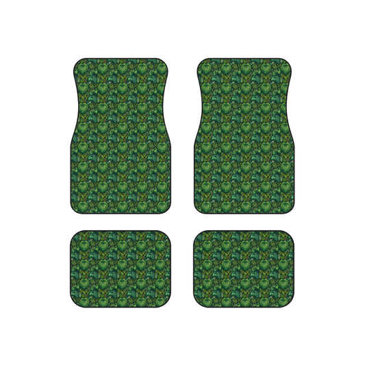 Rainforest Greenery Car Floor Mats  - Set of 4, Front and Back