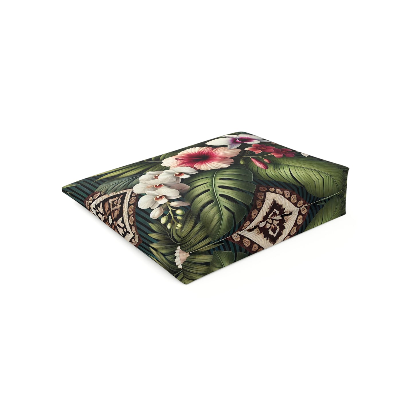 Tropical Cotton Cosmetic Bag, Makeup Pouch, 5 Sizes / Tiki Orchids