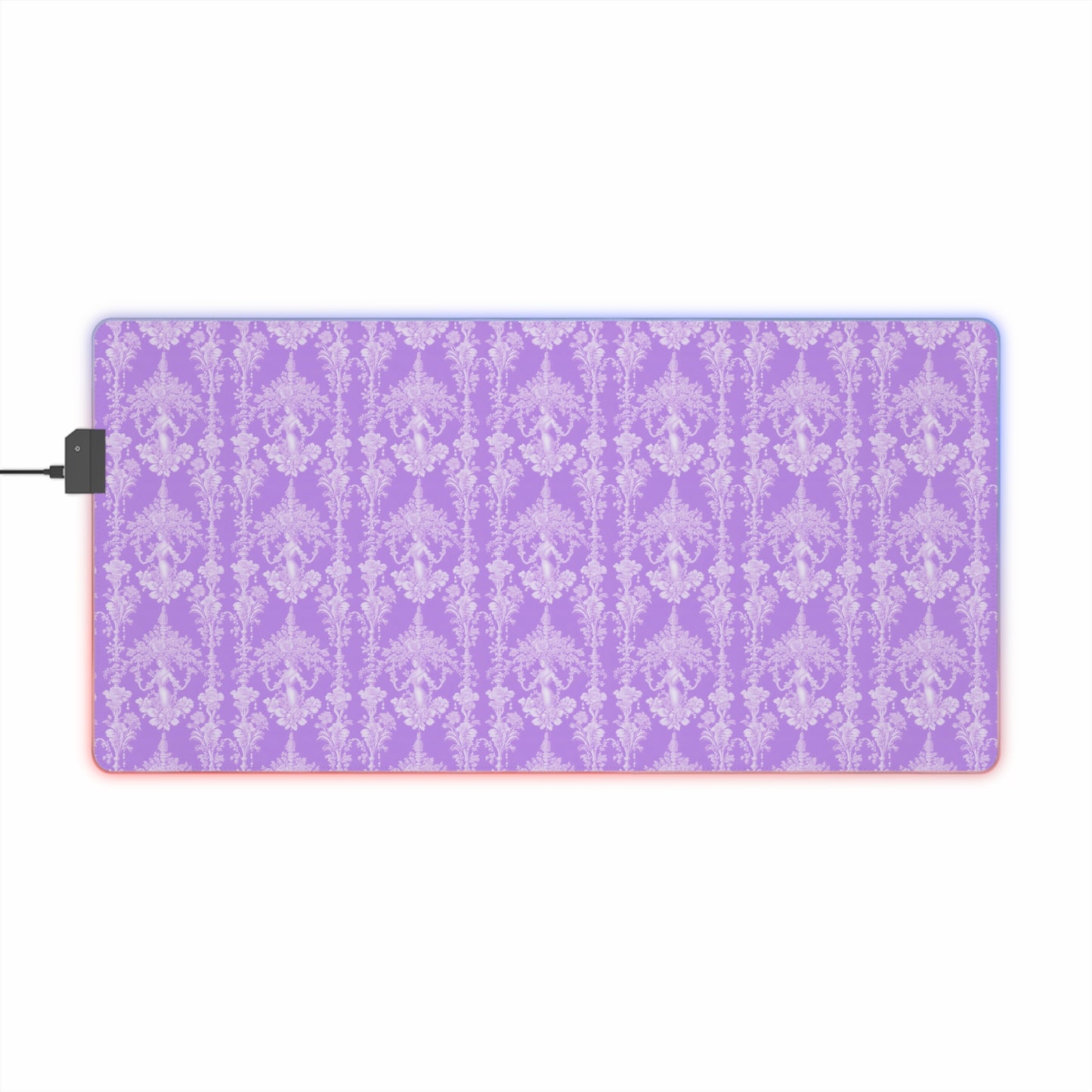 LED Gaming Mouse Pad With Vibrant RGB Lighting, 4 Sizes / Pearl Lady Toile, Amethyst