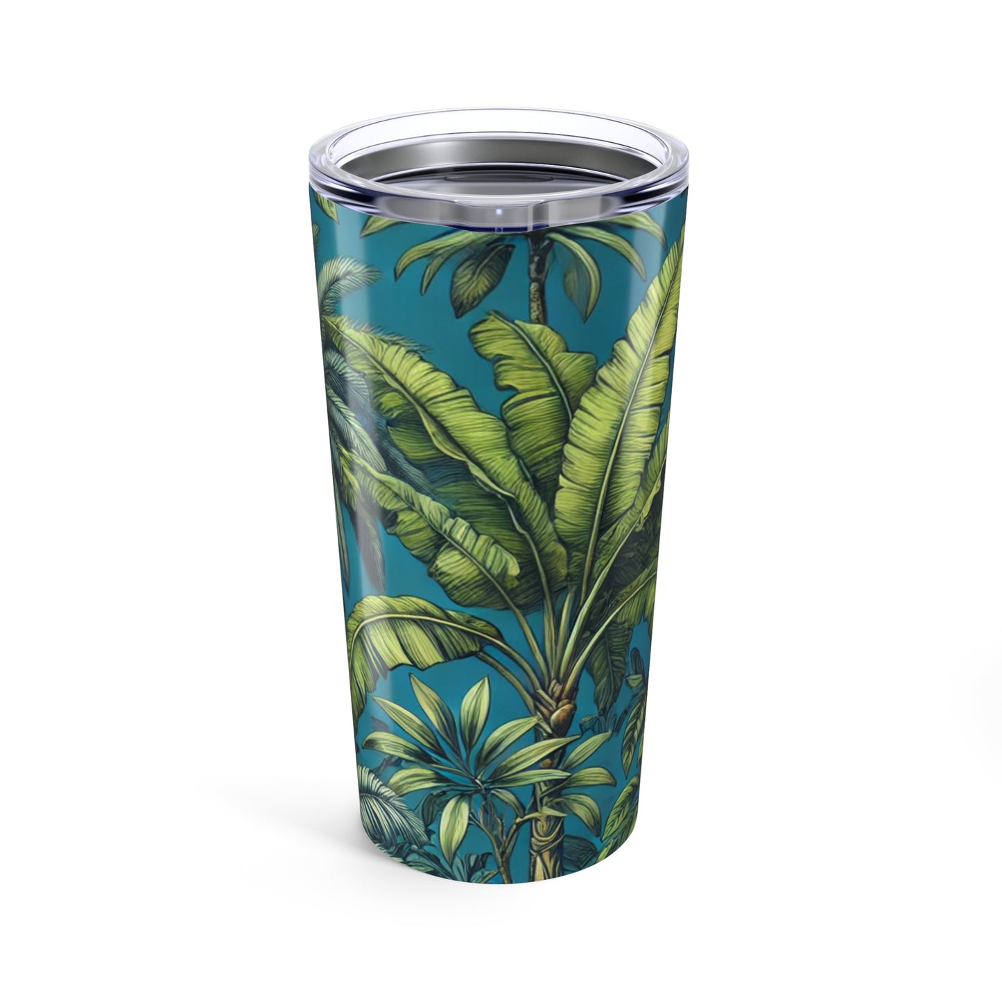 20oz Tropical Glossy Tumbler, Stainless Steel / Tropical Fruit Blue
