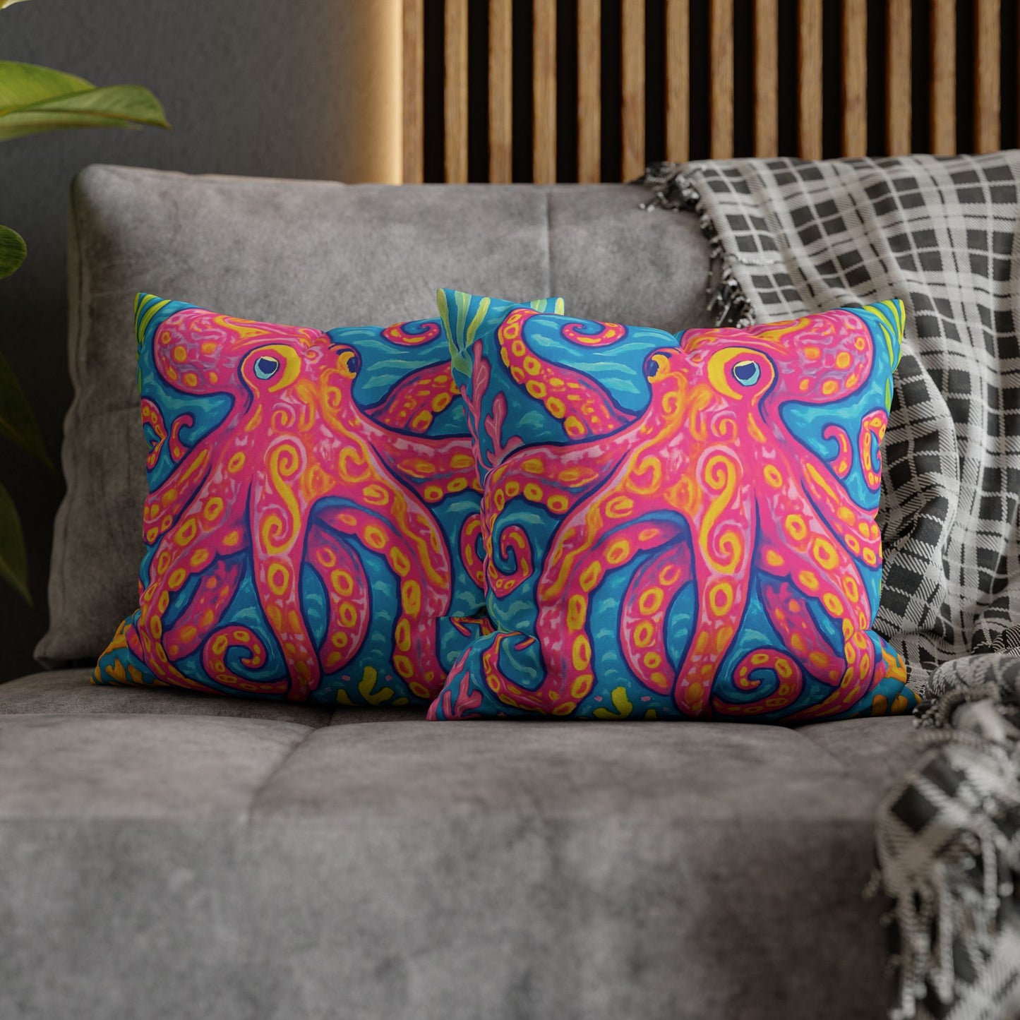 Faux Suede Square Pillowcase - Kraken Joe