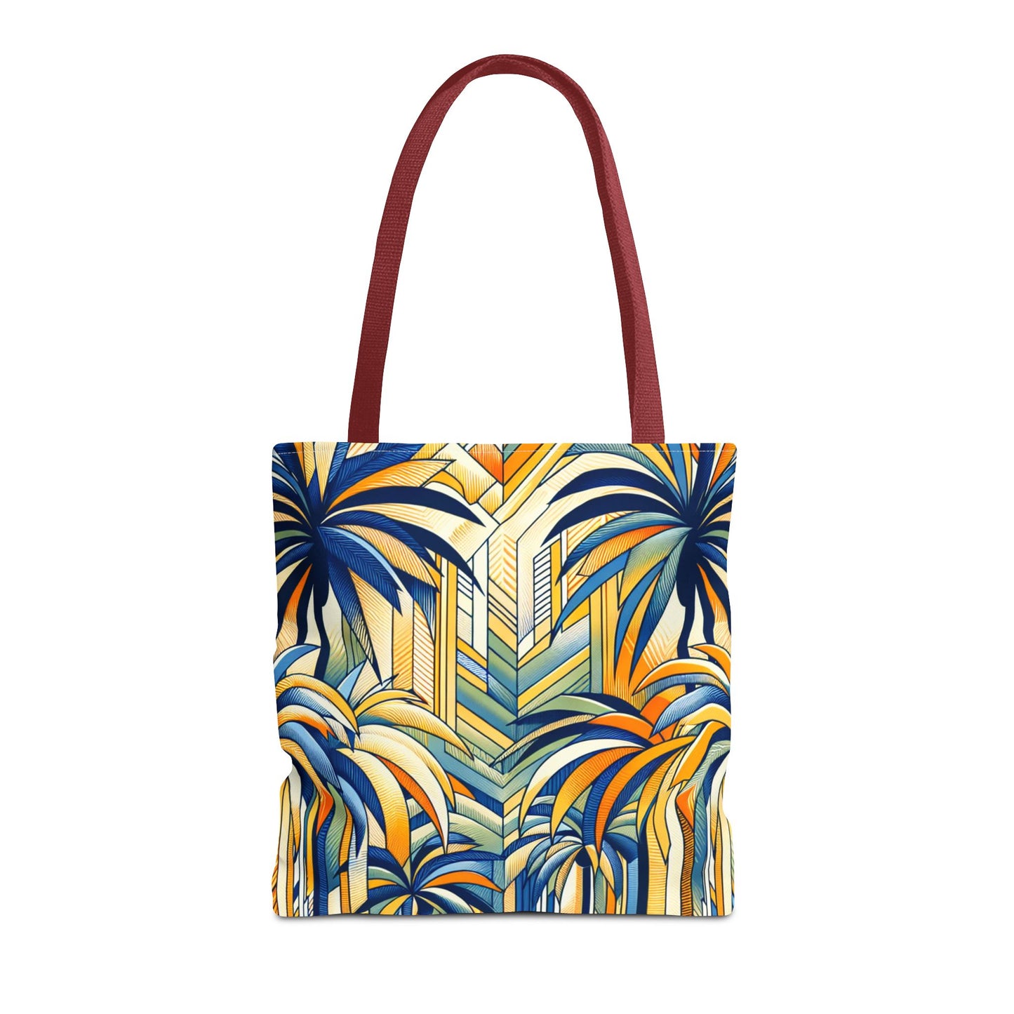 Stylized Palms Blue Tote Bag - 3 Sizes