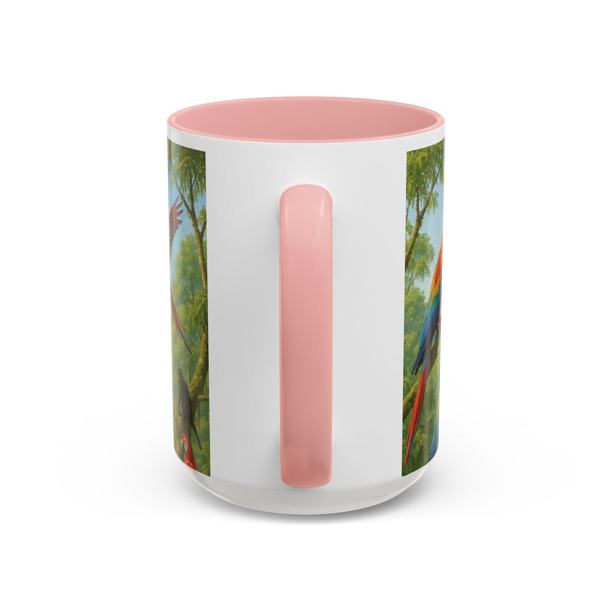 Accent Coffee Mug (11, 15oz), 8 Colors - UFO and Macaws