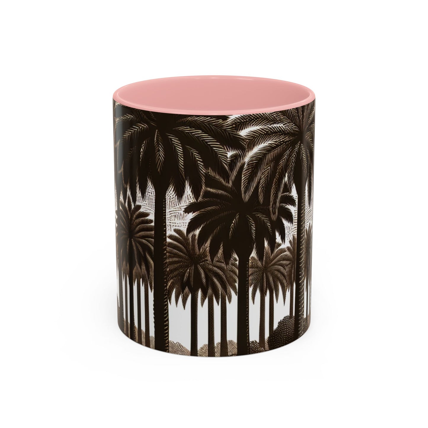 Accent Coffee Mug (11, 15oz) - Woodcut Palm Grove