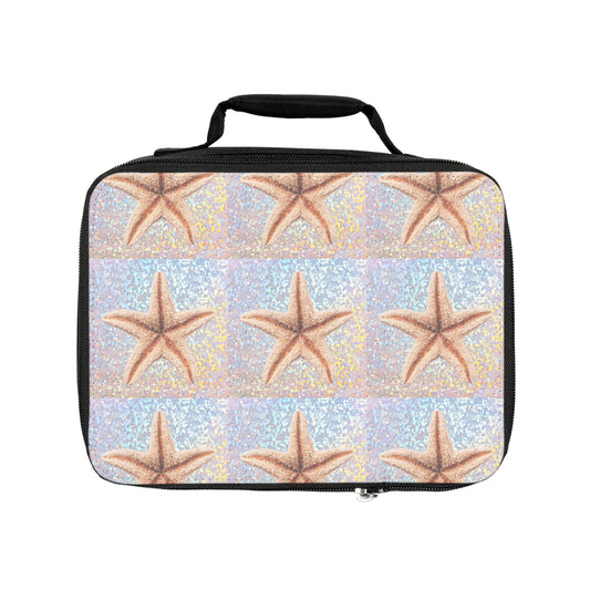 Disco Starfish/Real Photo Lunch Bag - Eco-Friendly Insulated Tote, Adult and Child Lunchbox / Perfect for Picnics, Beach Outings
