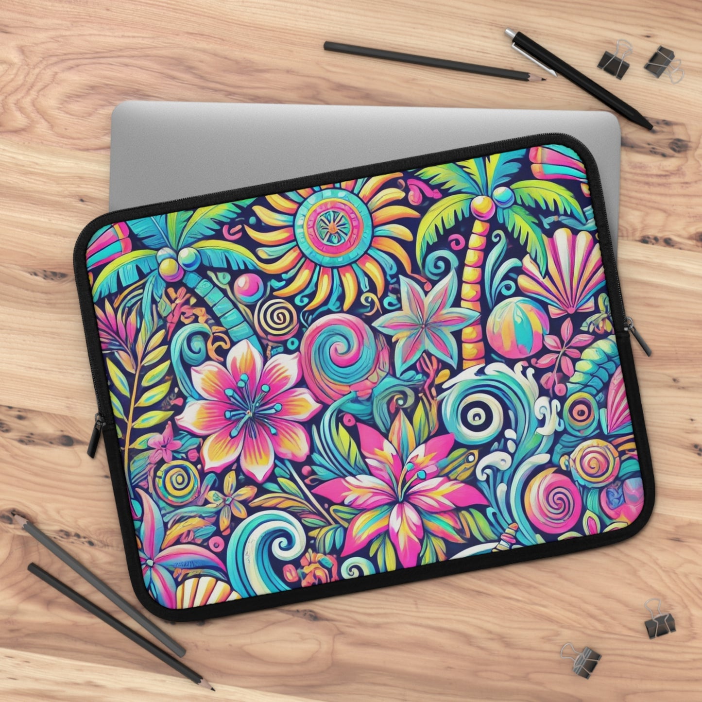 Tropical Laptop Sleeve, 5 Sizes - Perfect for Floral Lovers & Students / Happy Tropics